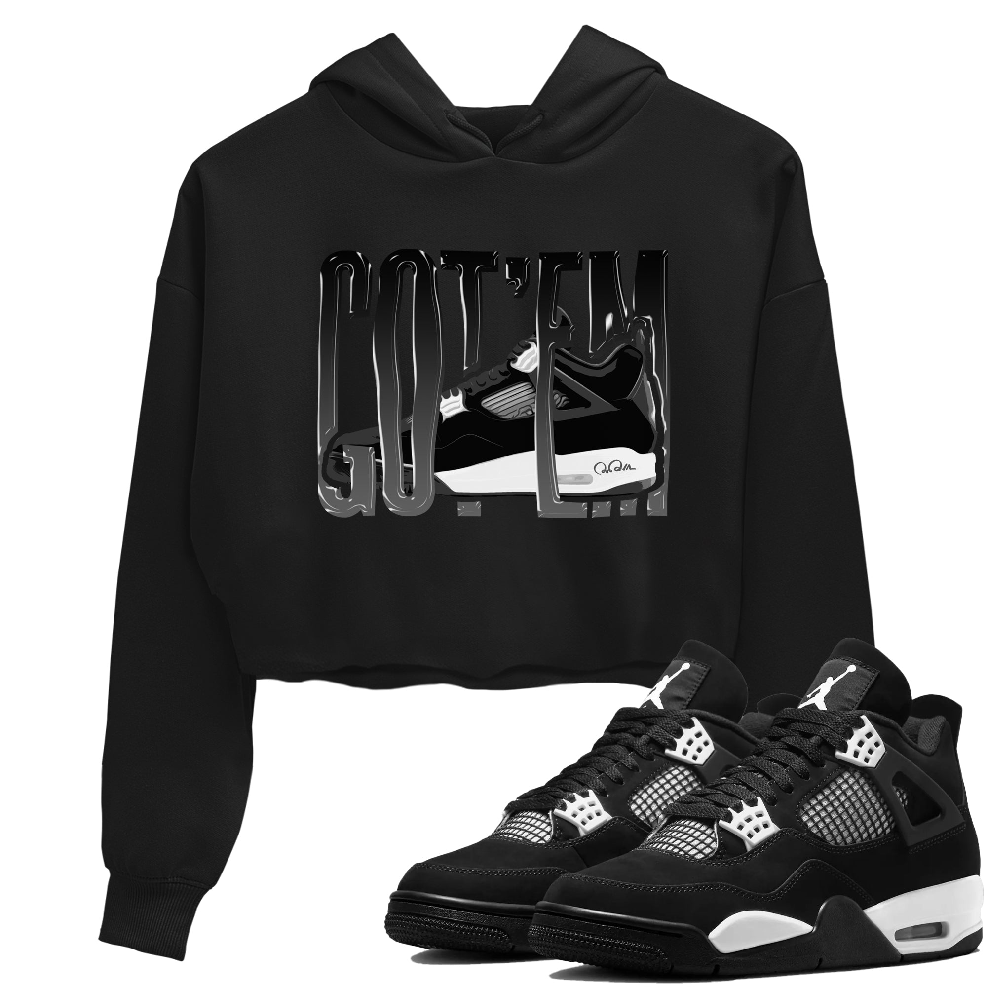 Wiggling Gotem snkmatch Women's Top - Air Jordan 4 White Thunder