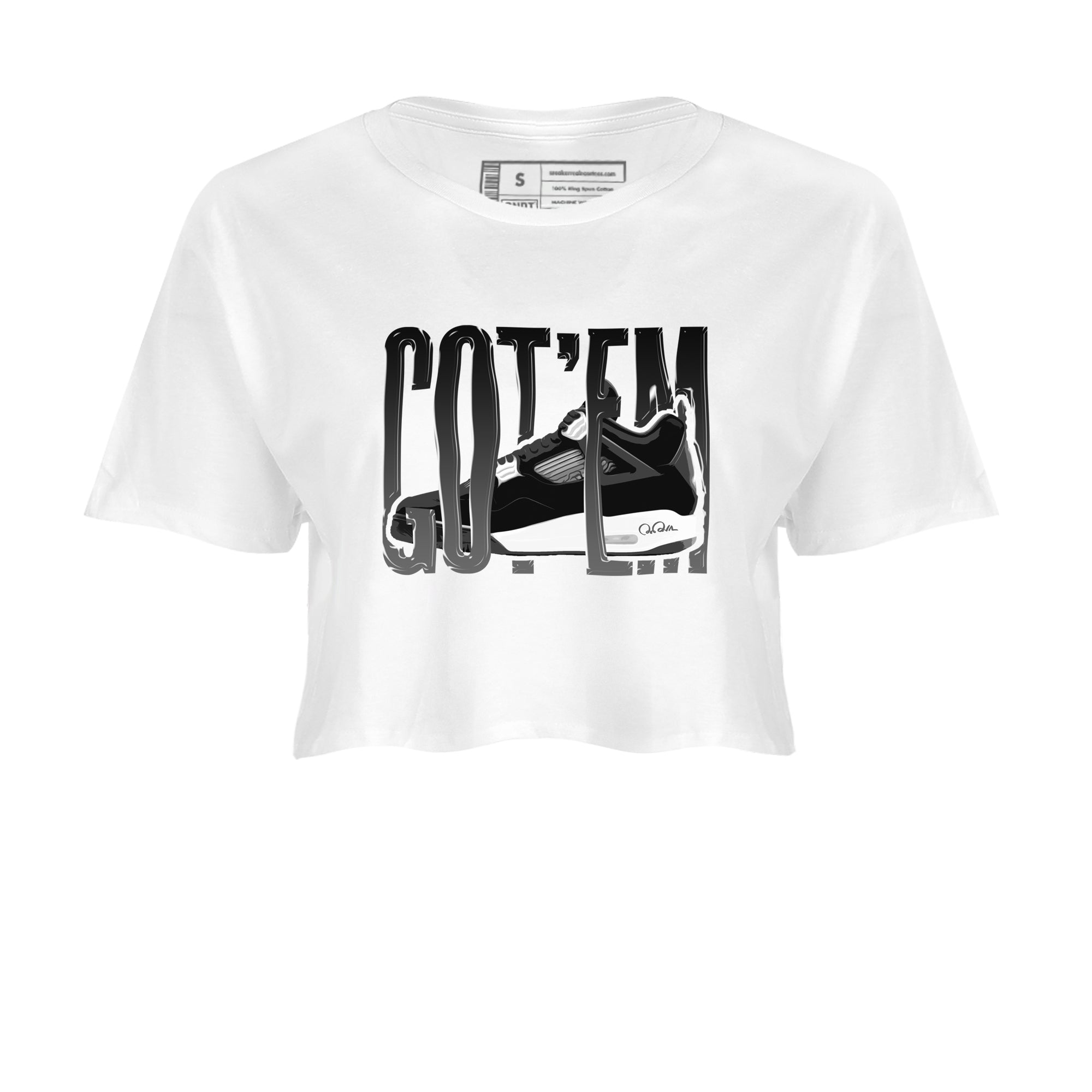 Wiggling Gotem snkmatch Women's Top - Air Jordan 4 White Thunder