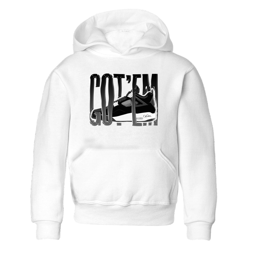 Wiggling Gotem snkmatch Tees Kids - Air Jordan 4 White Thunder