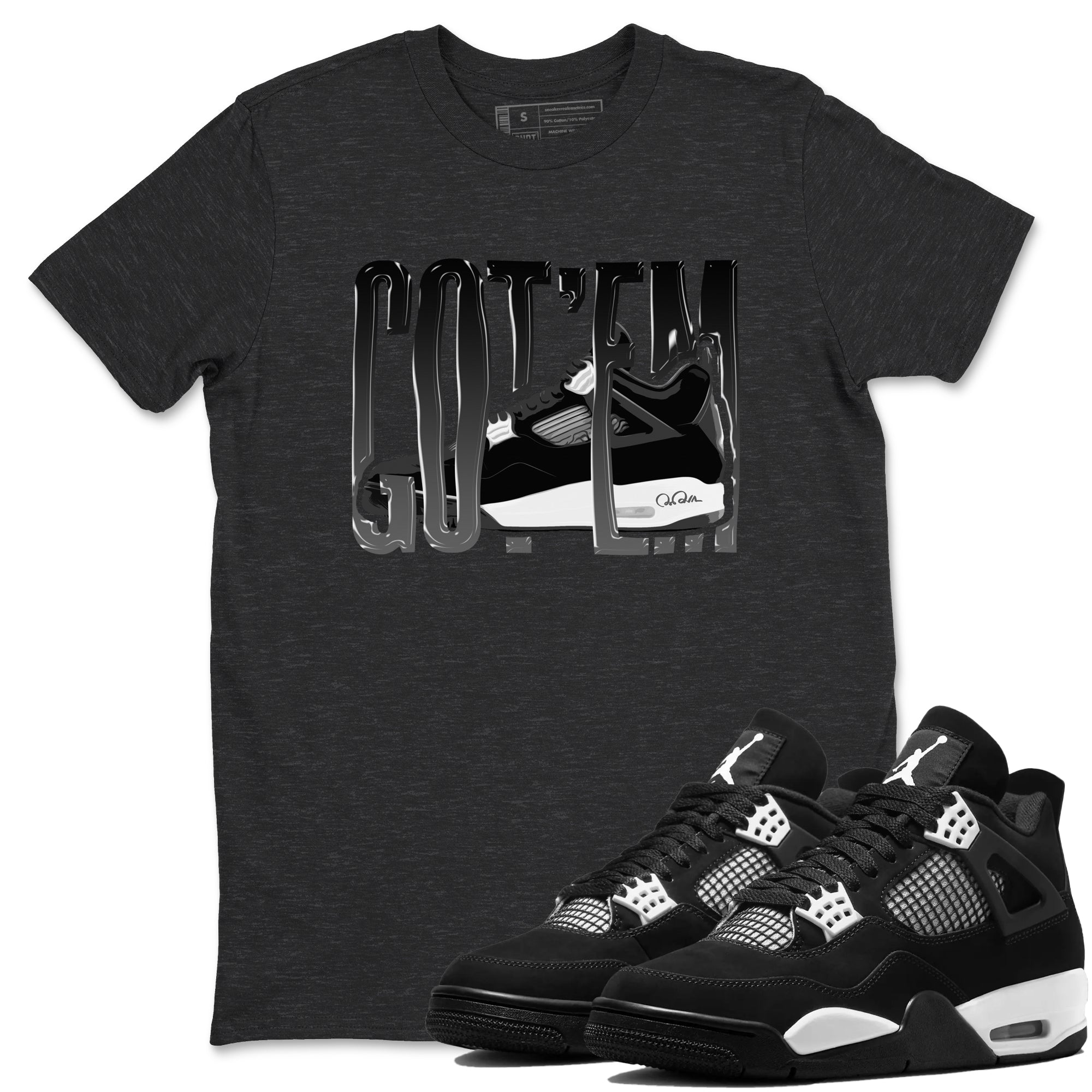 Wiggling Gotem snkmatch Tees - Air Jordan 4 White Thunder