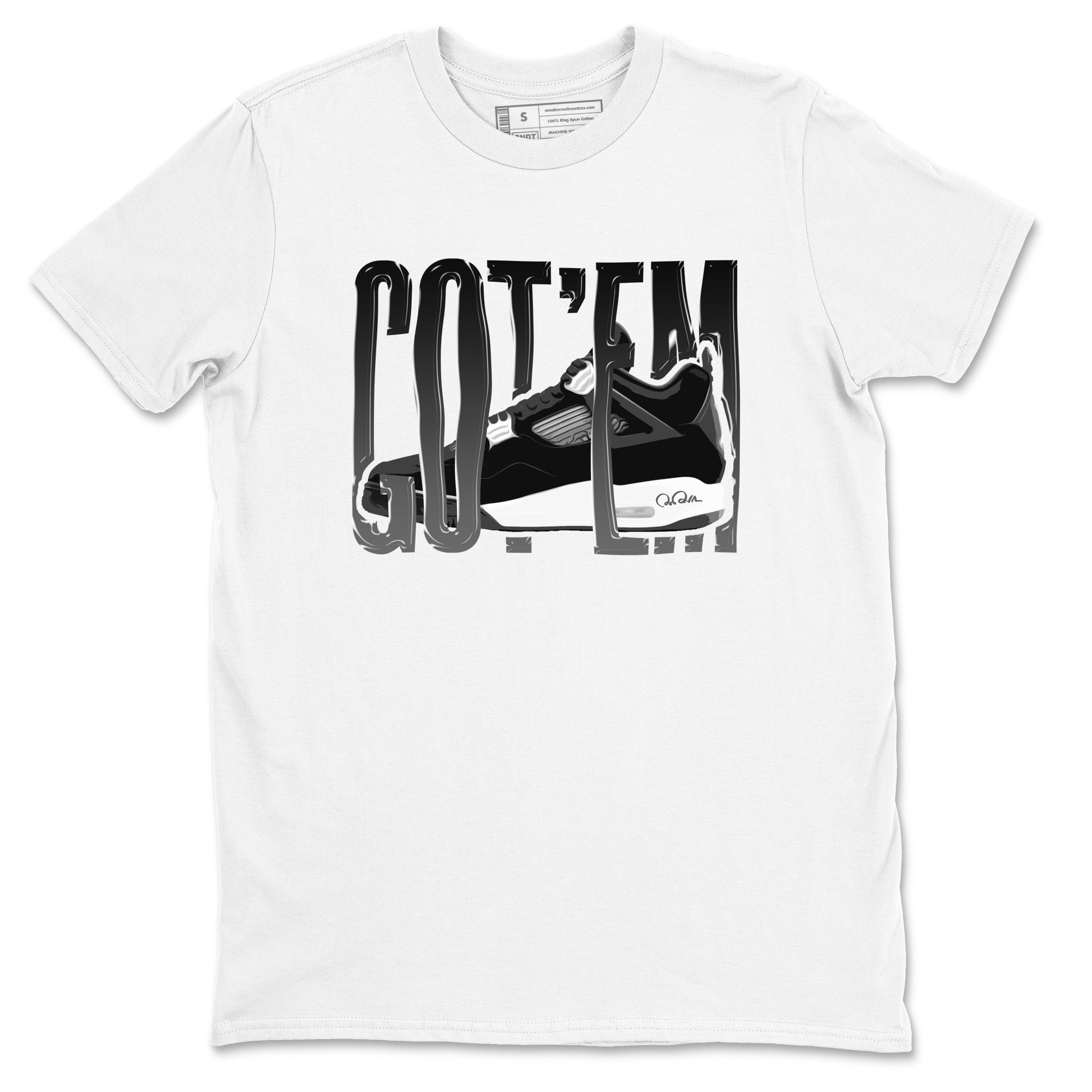 Wiggling Gotem snkmatch Tees - Air Jordan 4 White Thunder
