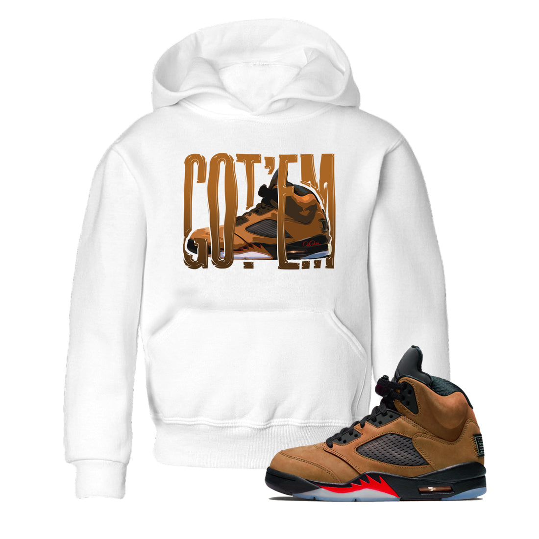 Wiggling Gotem snkmatch Tees Kids - Air Jordan 5 Archaeo Brown