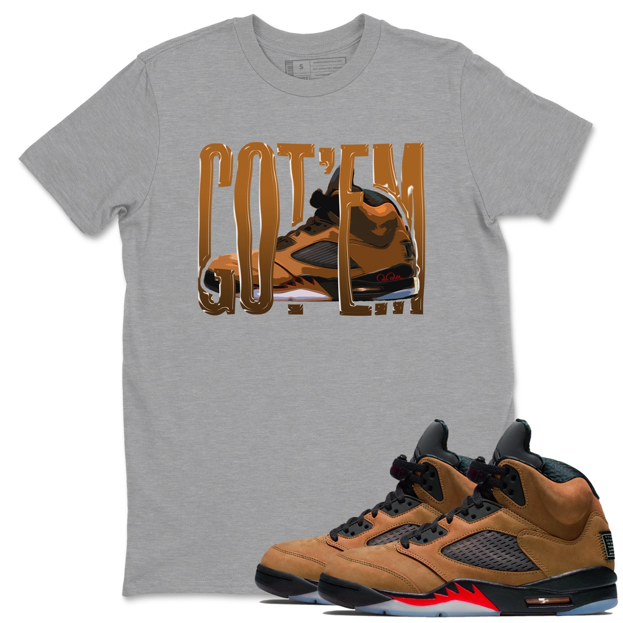 Wiggling Gotem snkmatch Tees - Air Jordan 5 Archaeo Brown