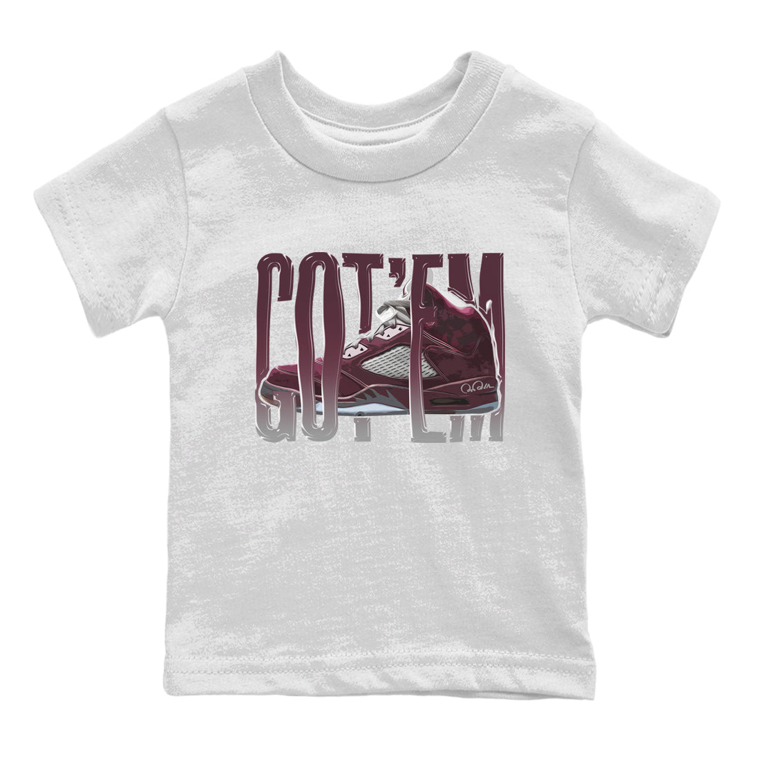 Wiggling Gotem Kids Tops - Air Jordan 5 Burgundy