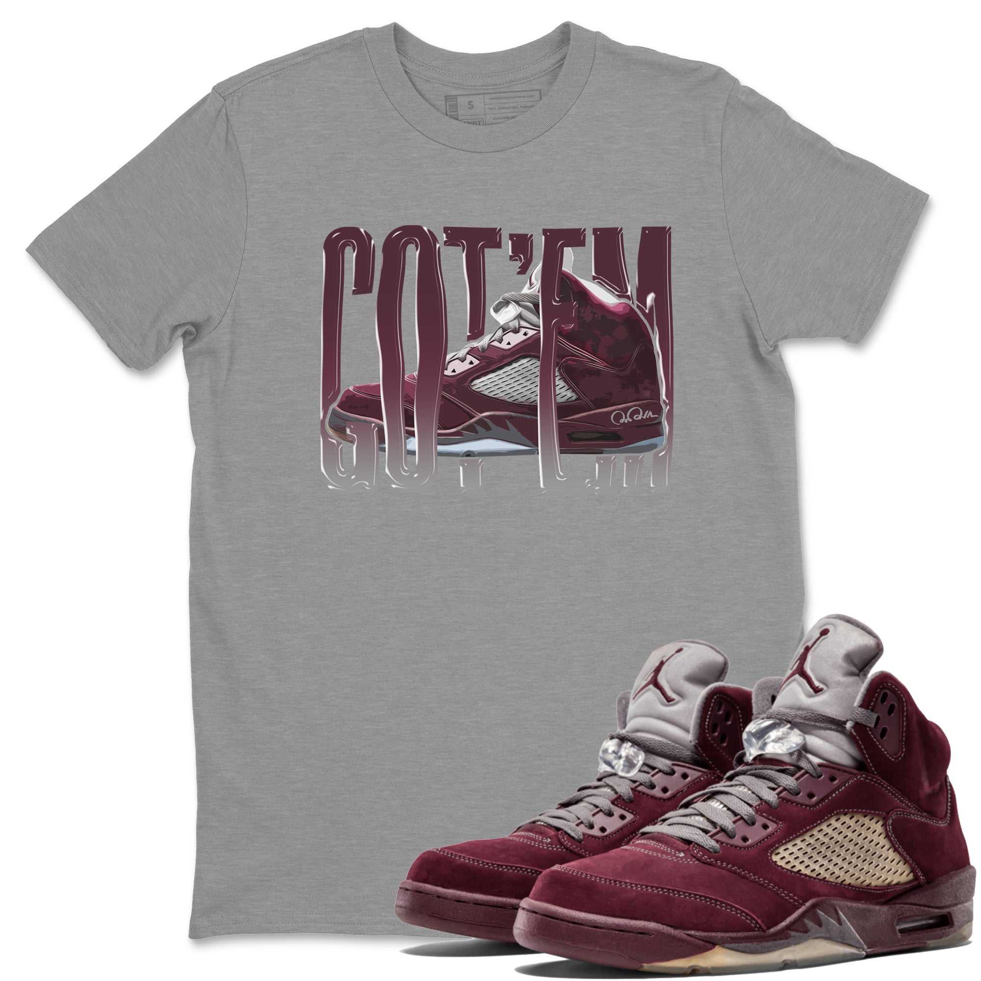 Wiggling Gotem Unisex Tops - Air Jordan 5 Burgundy