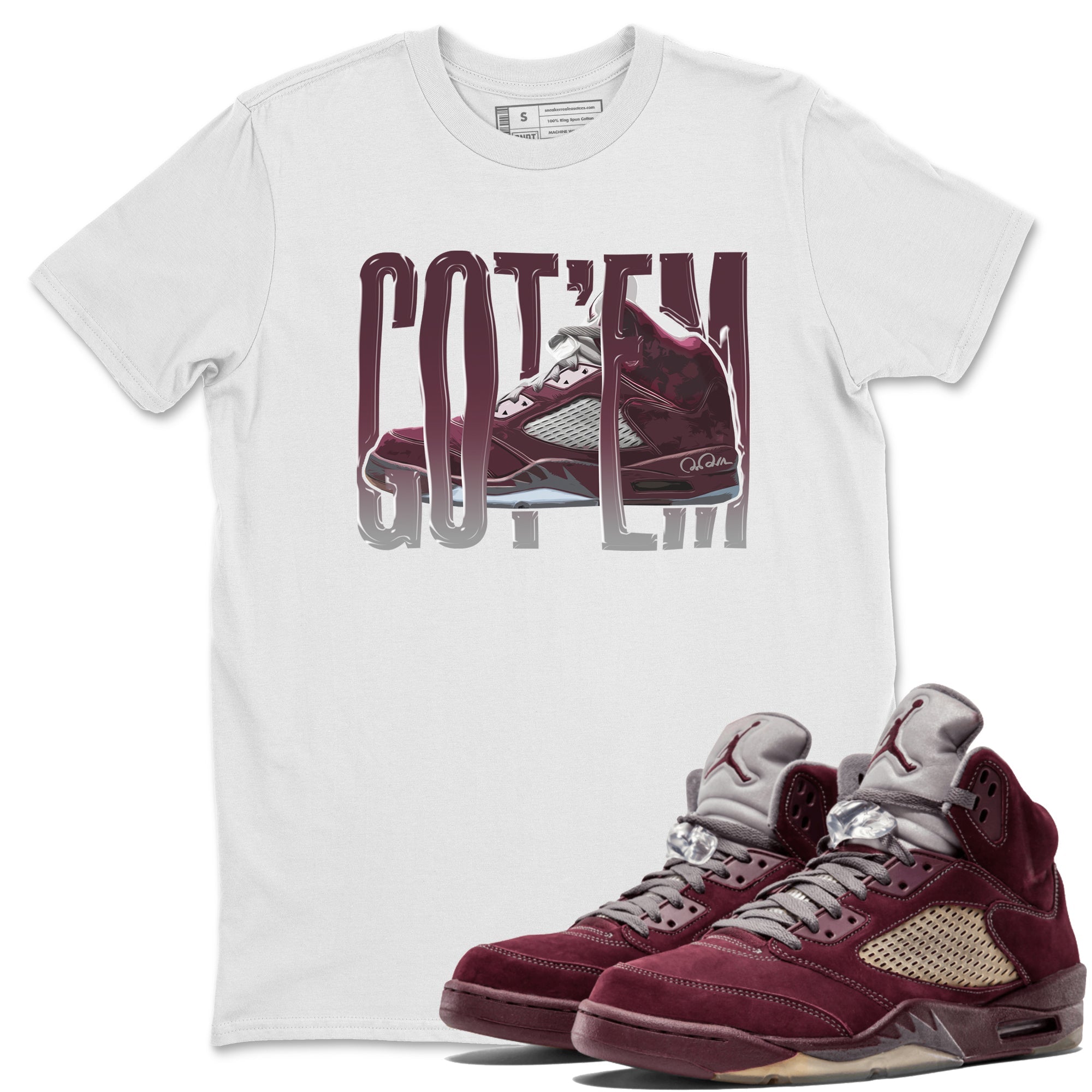 Wiggling Gotem Unisex Tops - Air Jordan 5 Burgundy