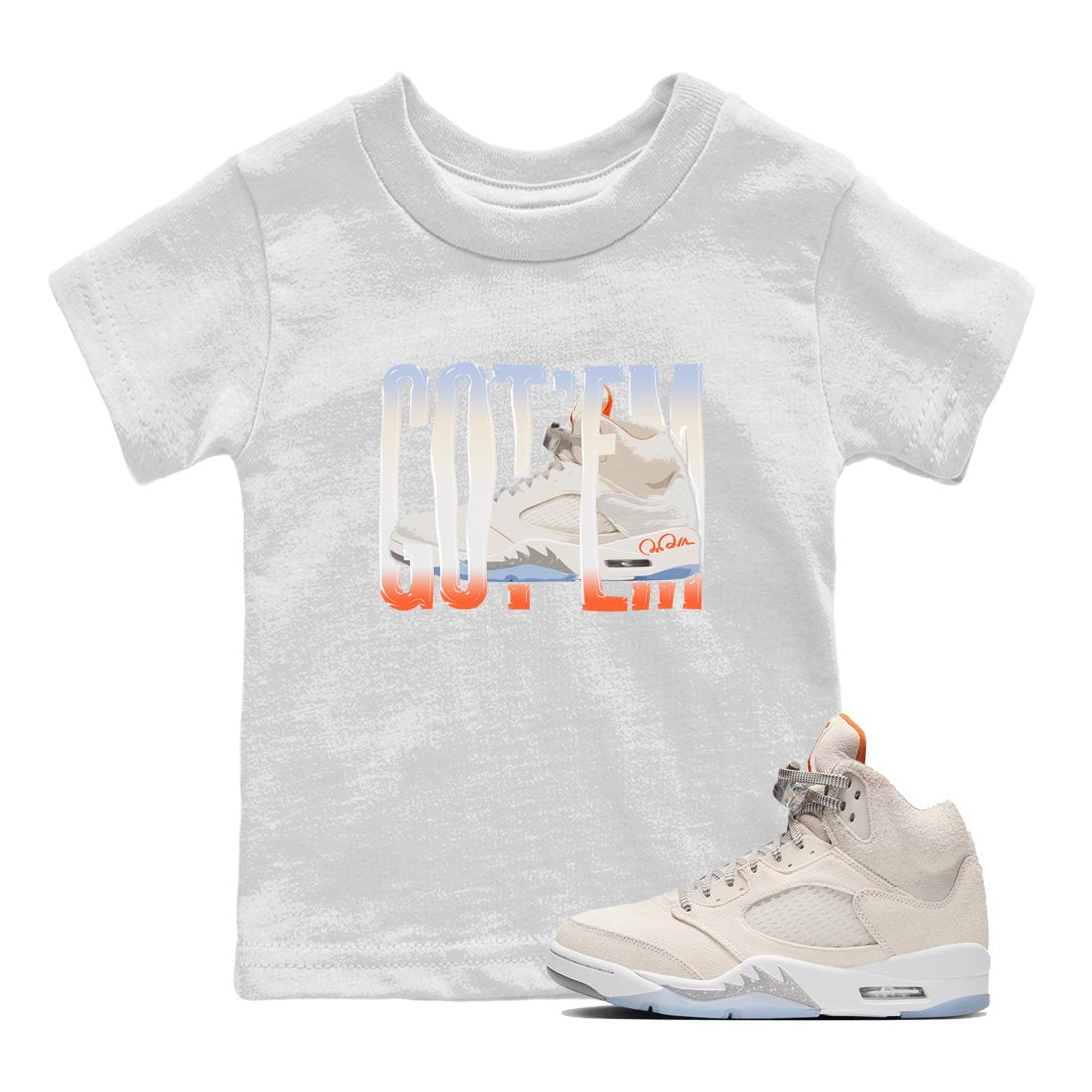 Wiggling Gotem Kids Tops - Air Jordan 5 Craft