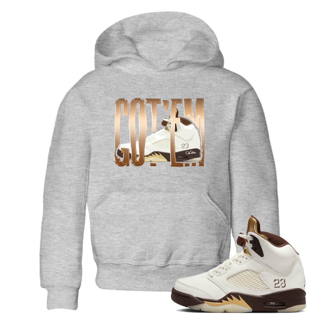 Wiggling Gotem snkmatch Tees Kids - Air Jordan 5 Golden Ticket