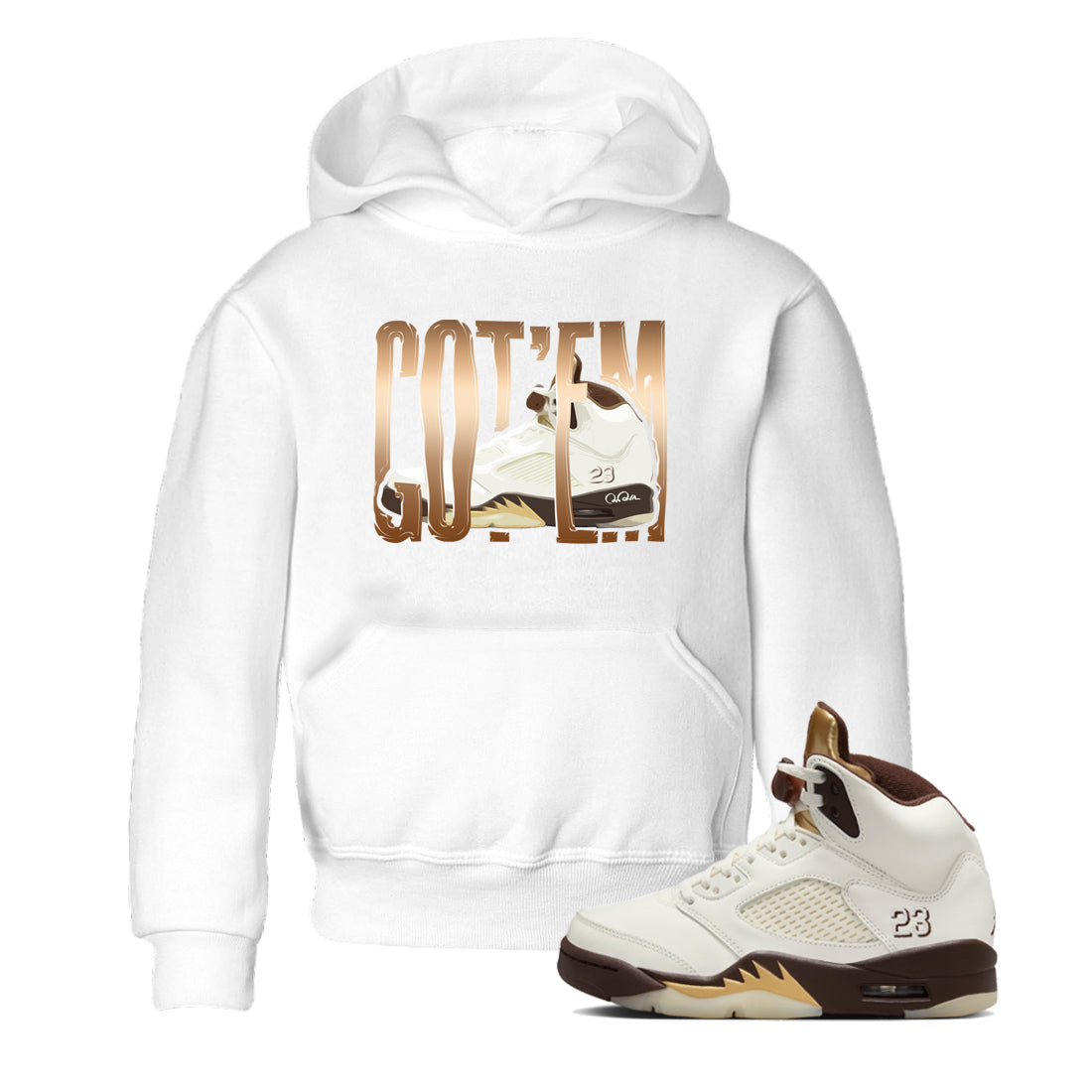 Wiggling Gotem snkmatch Tees Kids - Air Jordan 5 Golden Ticket
