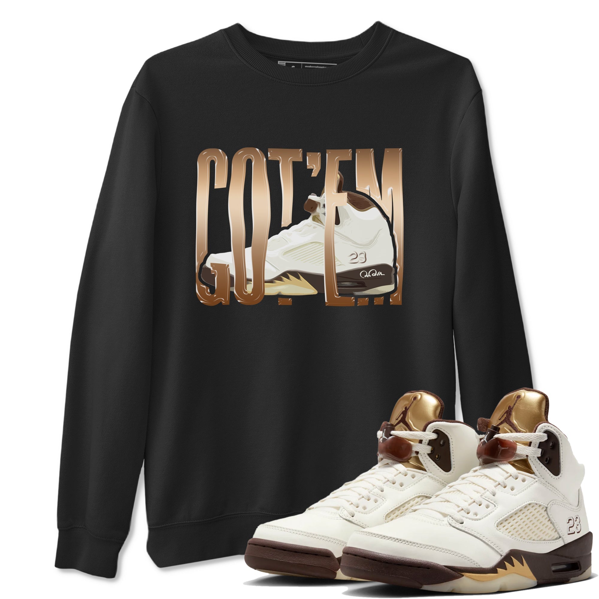 Wiggling Gotem snkmatch Tees - Air Jordan 5 Golden Ticket