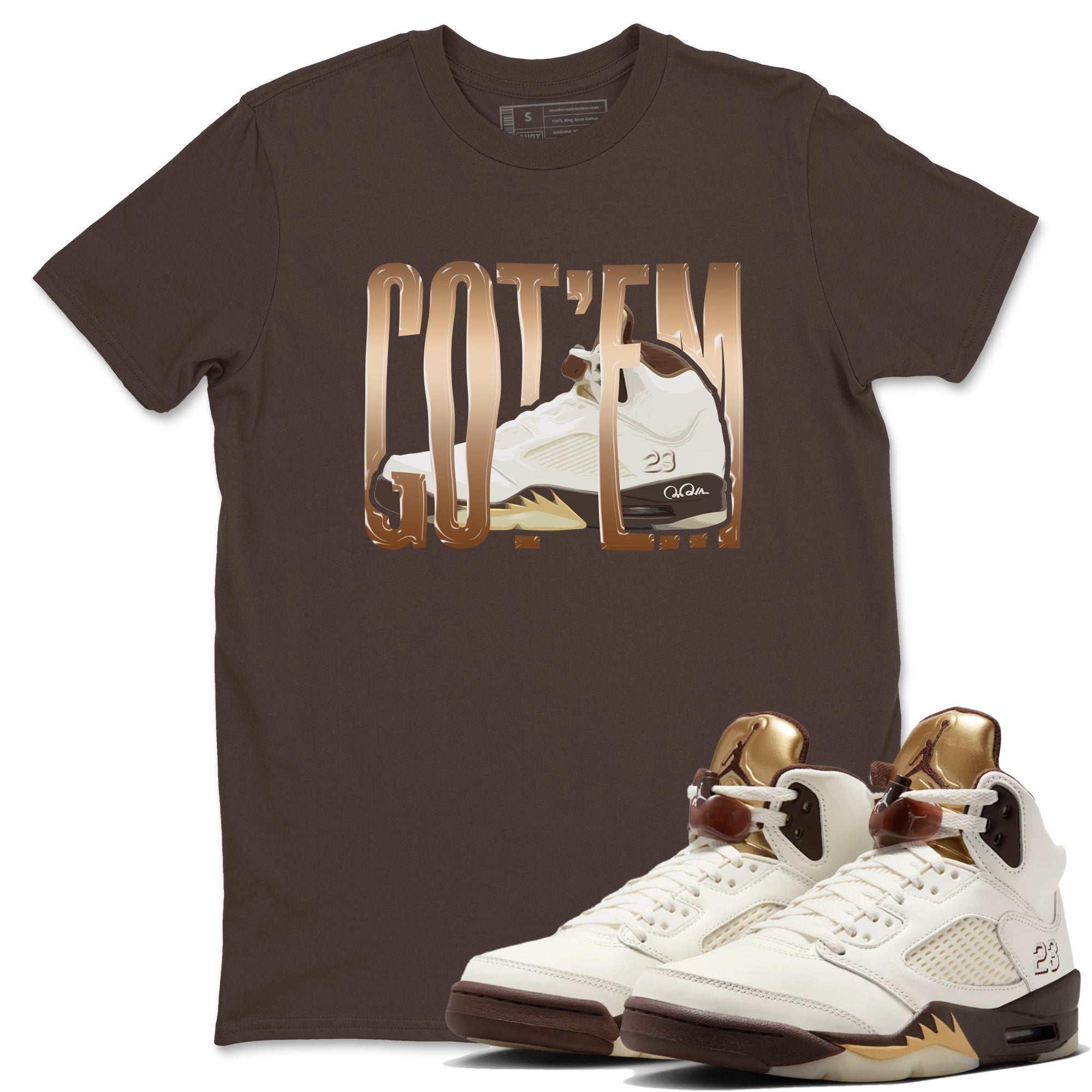 Wiggling Gotem snkmatch Tees - Air Jordan 5 Golden Ticket