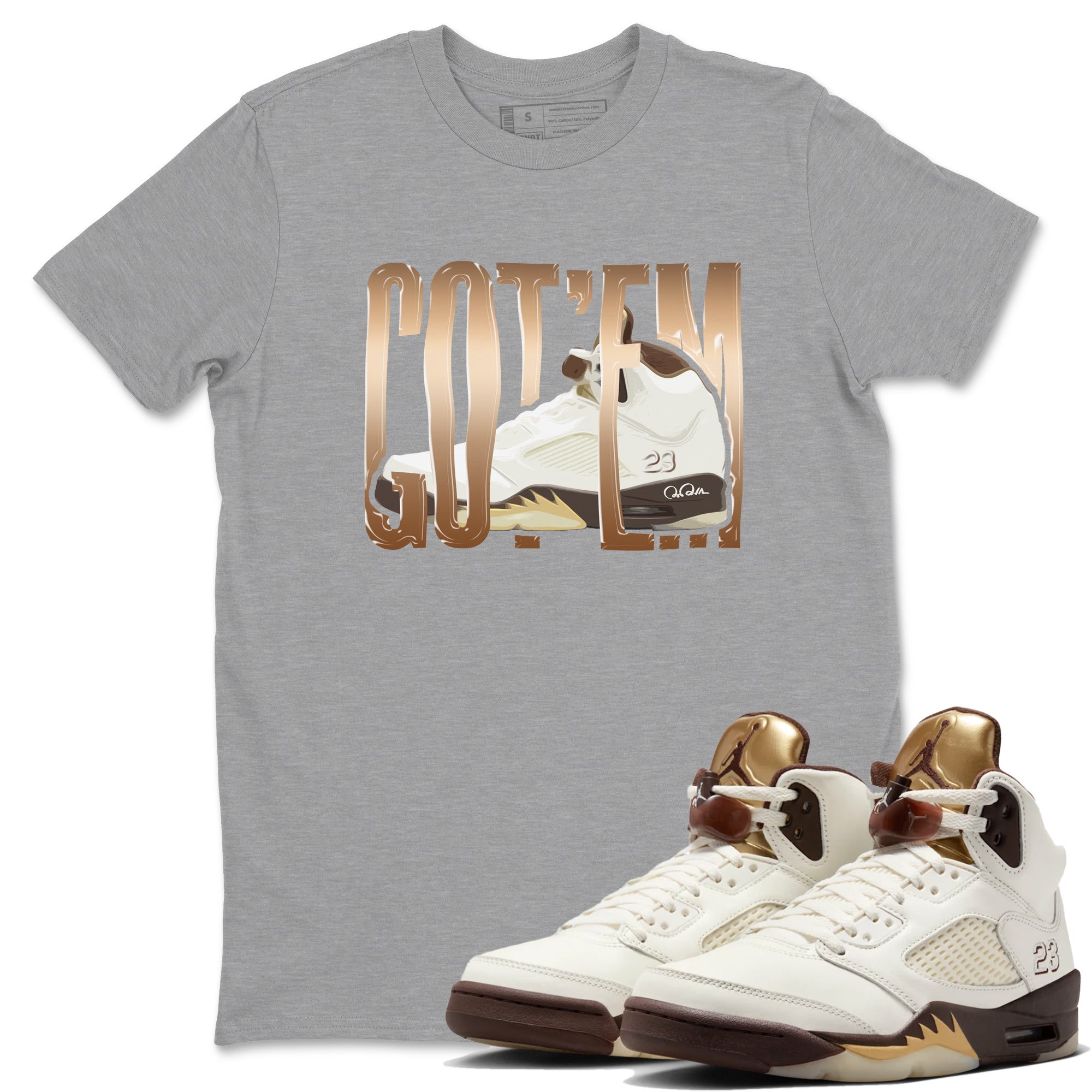 Wiggling Gotem snkmatch Tees - Air Jordan 5 Golden Ticket
