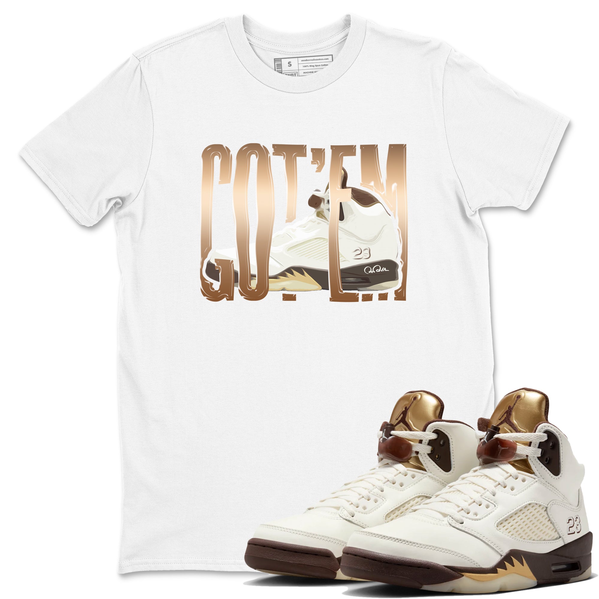 Wiggling Gotem snkmatch Tees - Air Jordan 5 Golden Ticket