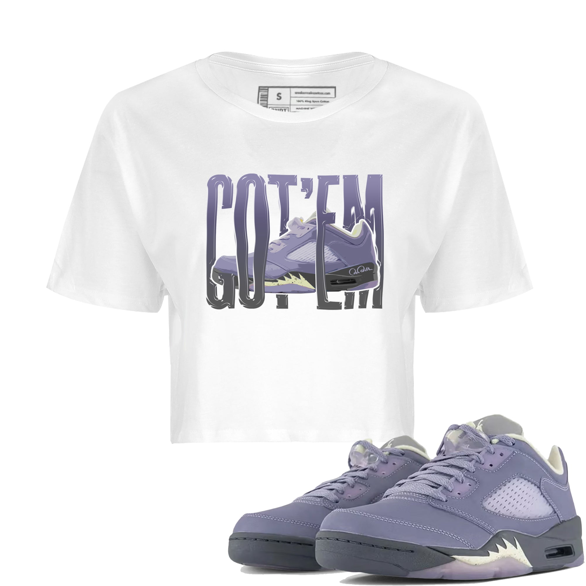 Wiggling Gotem Women's Tops - Air Jordan 5 Indigo Haze