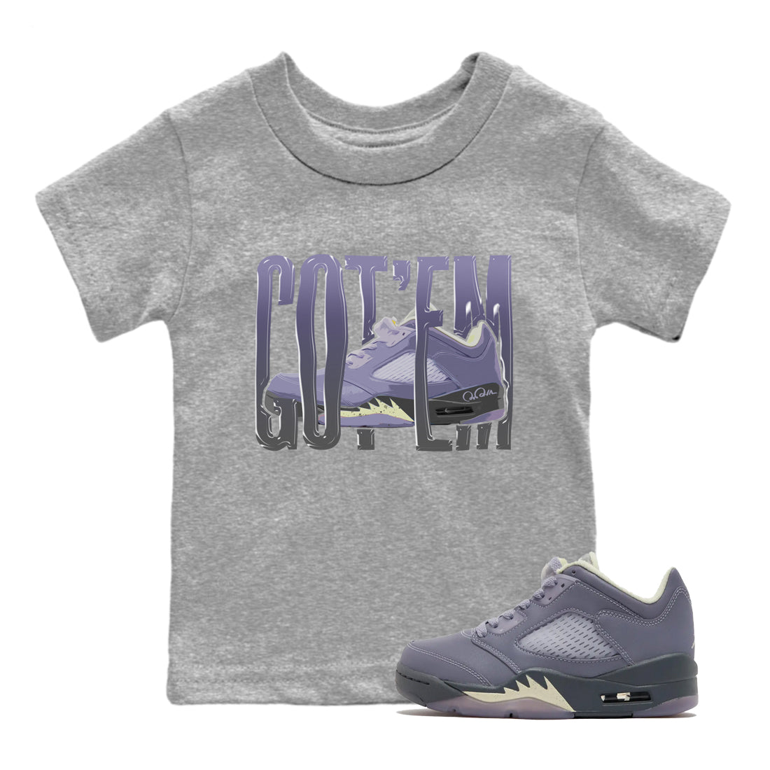 Wiggling Gotem Kids Tops - Air Jordan 5 Indigo Haze
