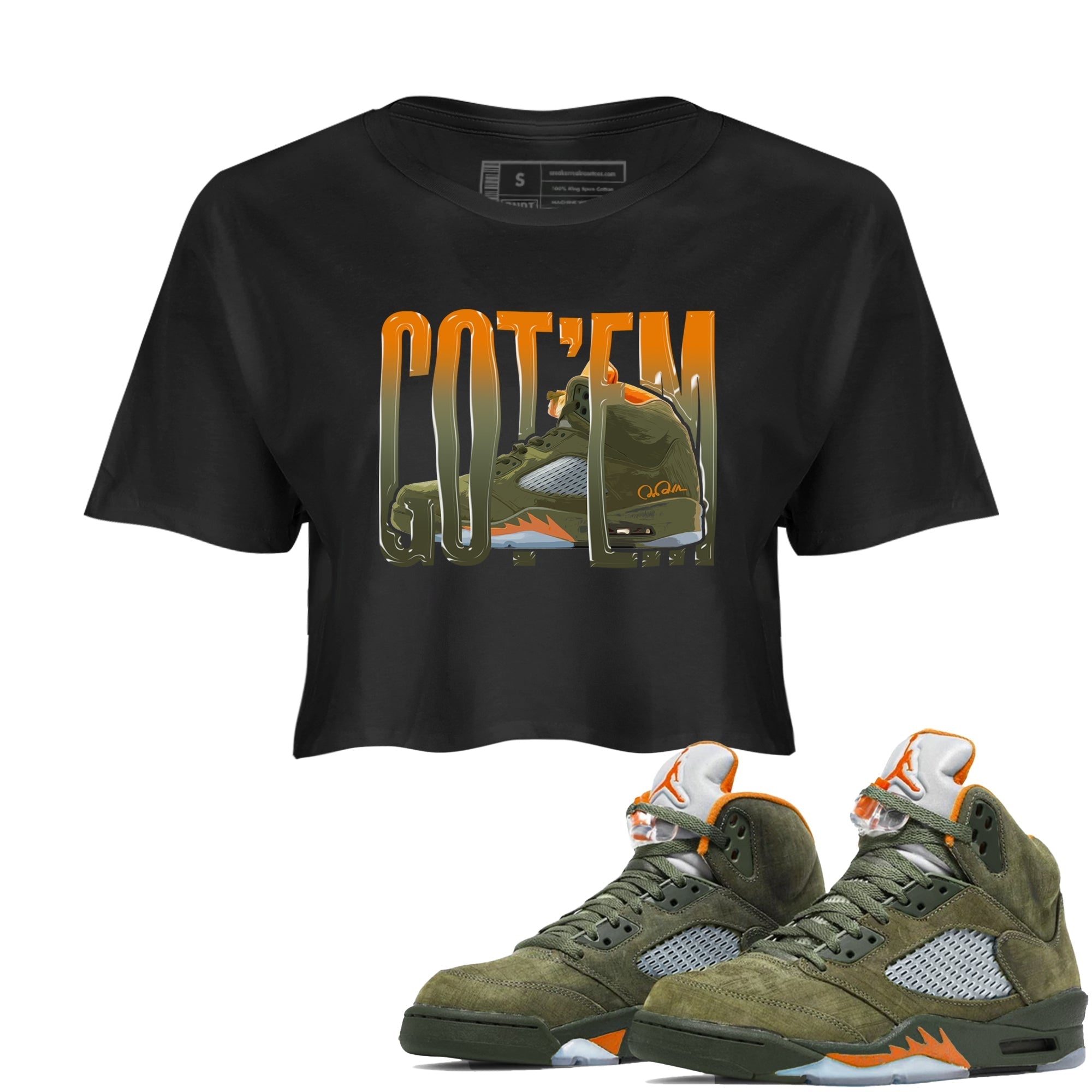 Wiggling Gotem snkmatch Women's Top - Air Jordan 5 Olive
