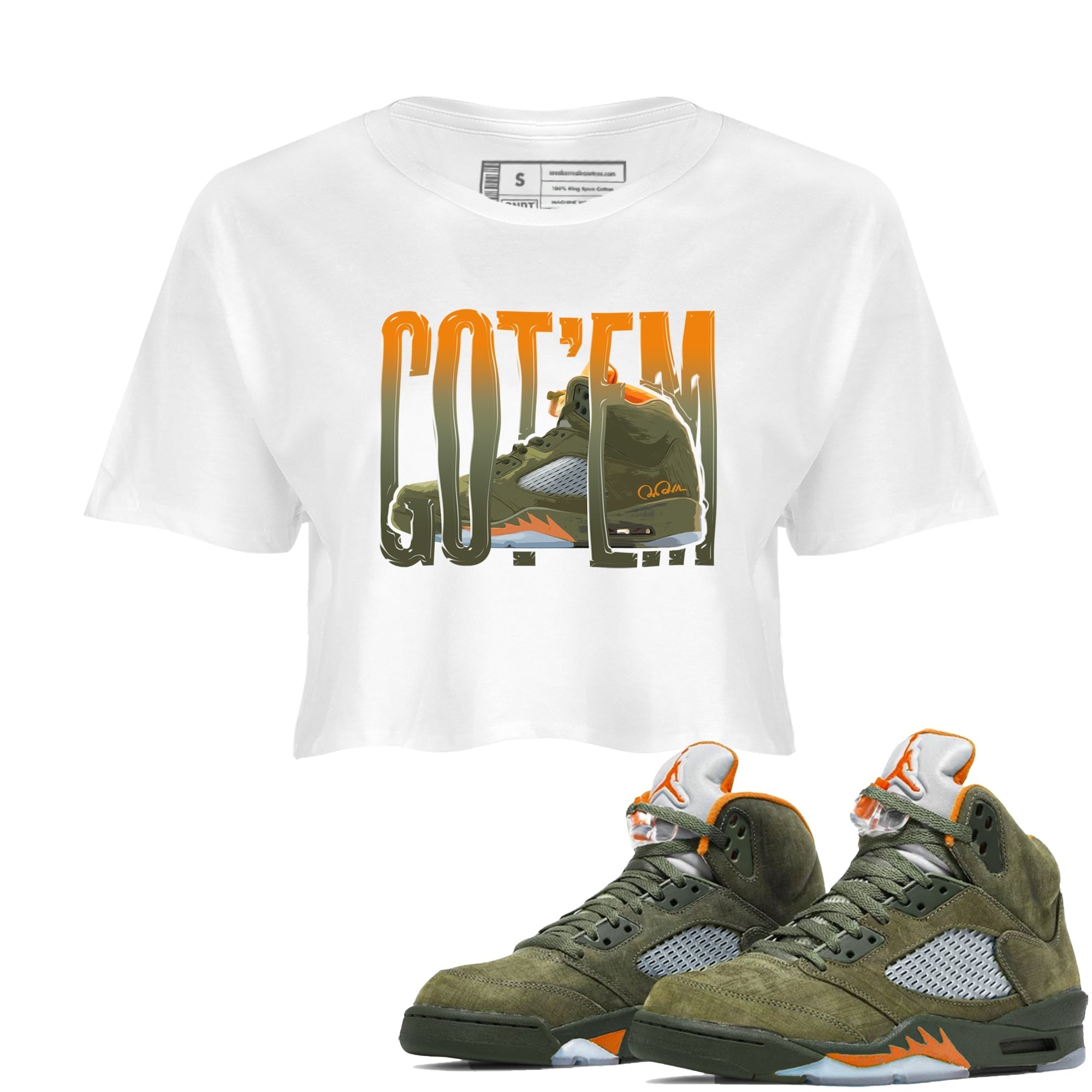 Wiggling Gotem snkmatch Women's Top - Air Jordan 5 Olive