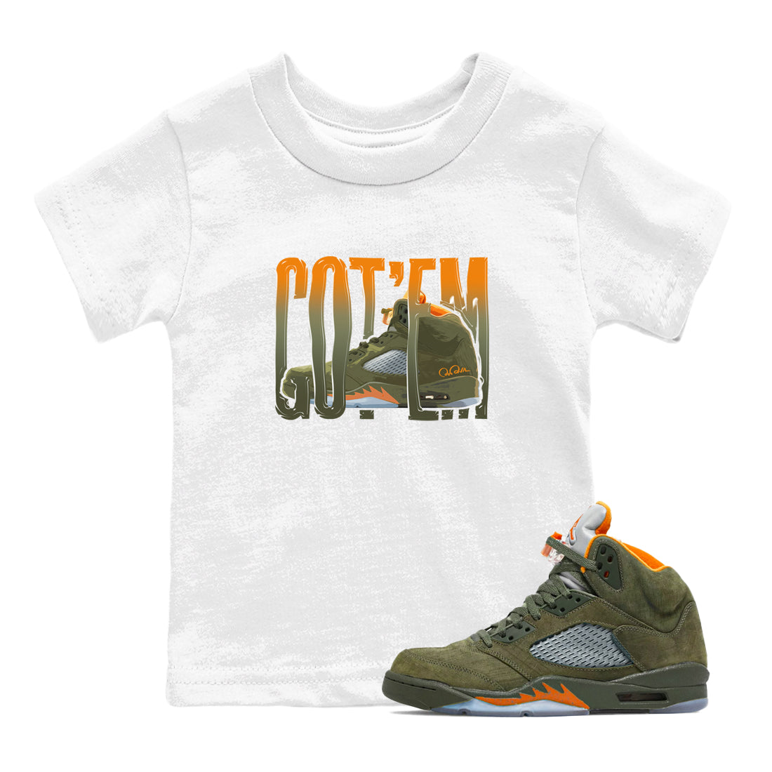 Wiggling Gotem snkmatch Tees Kids - Air Jordan 5 Olive