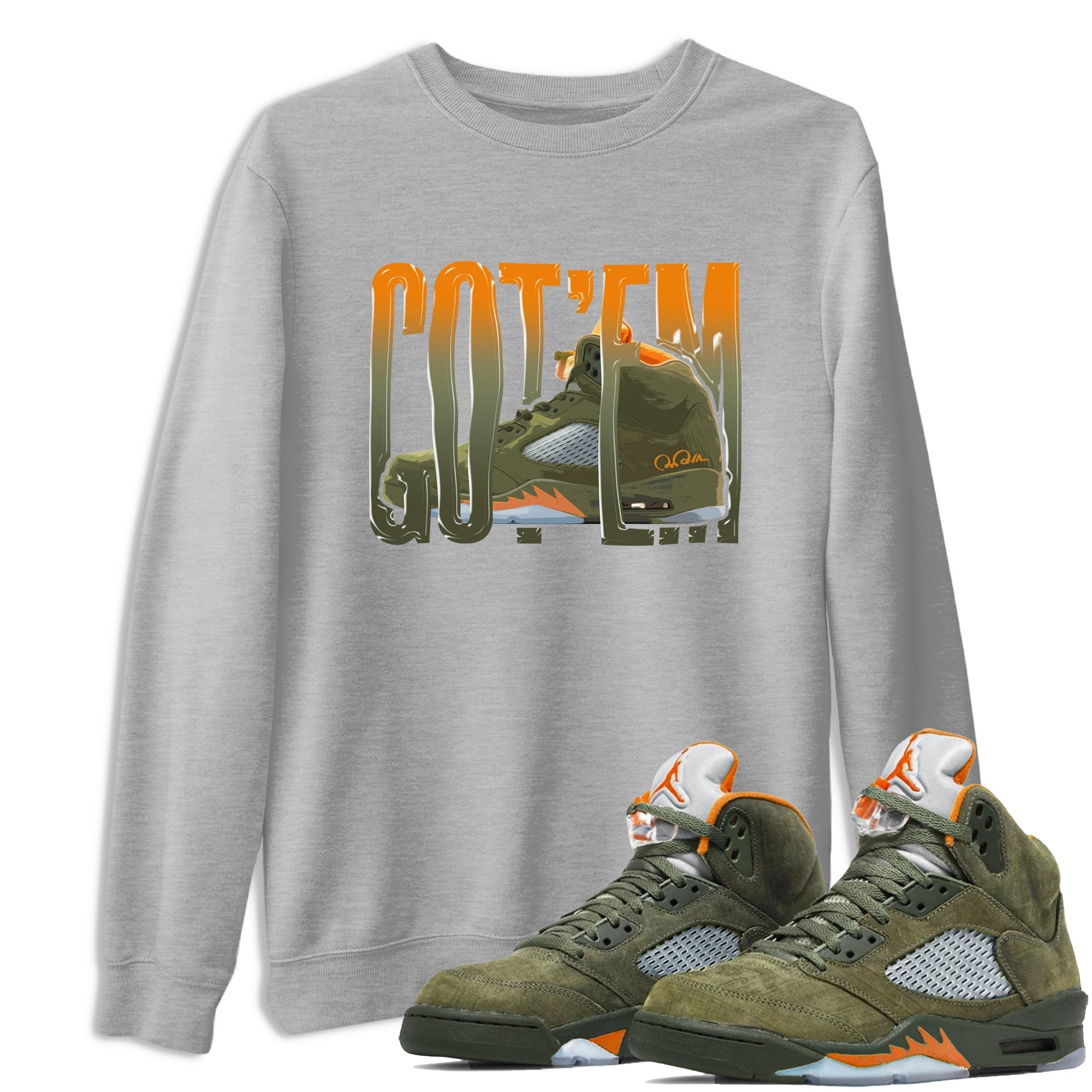 Wiggling Gotem snkmatch Tees - Air Jordan 5 Olive