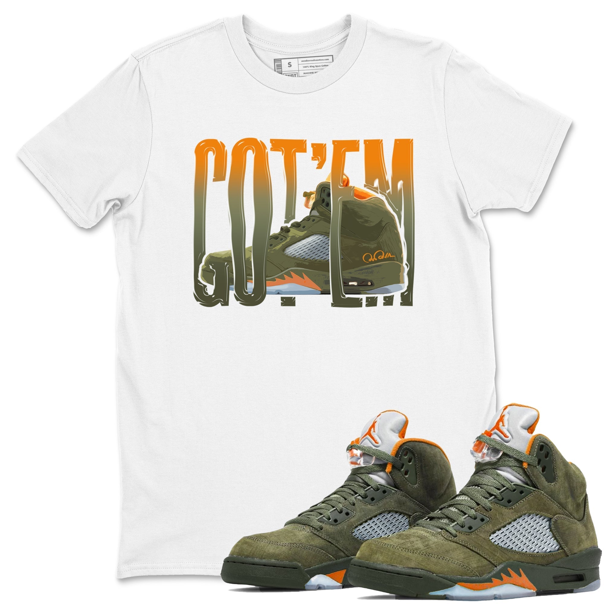 Wiggling Gotem snkmatch Tees - Air Jordan 5 Olive