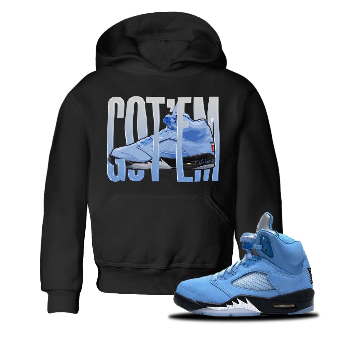 Wiggling Gotem Kids Tops - Air Jordan 5 UNC