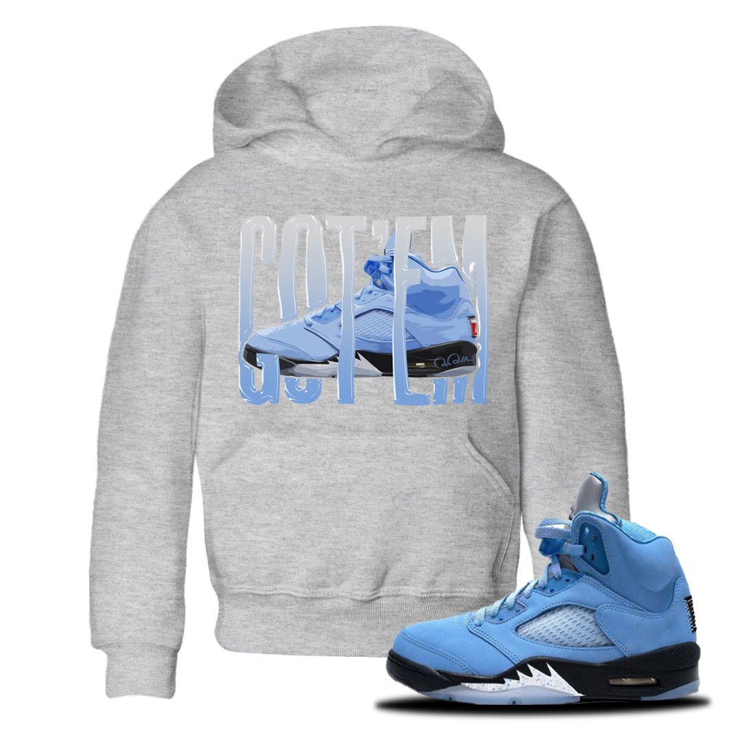 Wiggling Gotem Kids Tops - Air Jordan 5 UNC