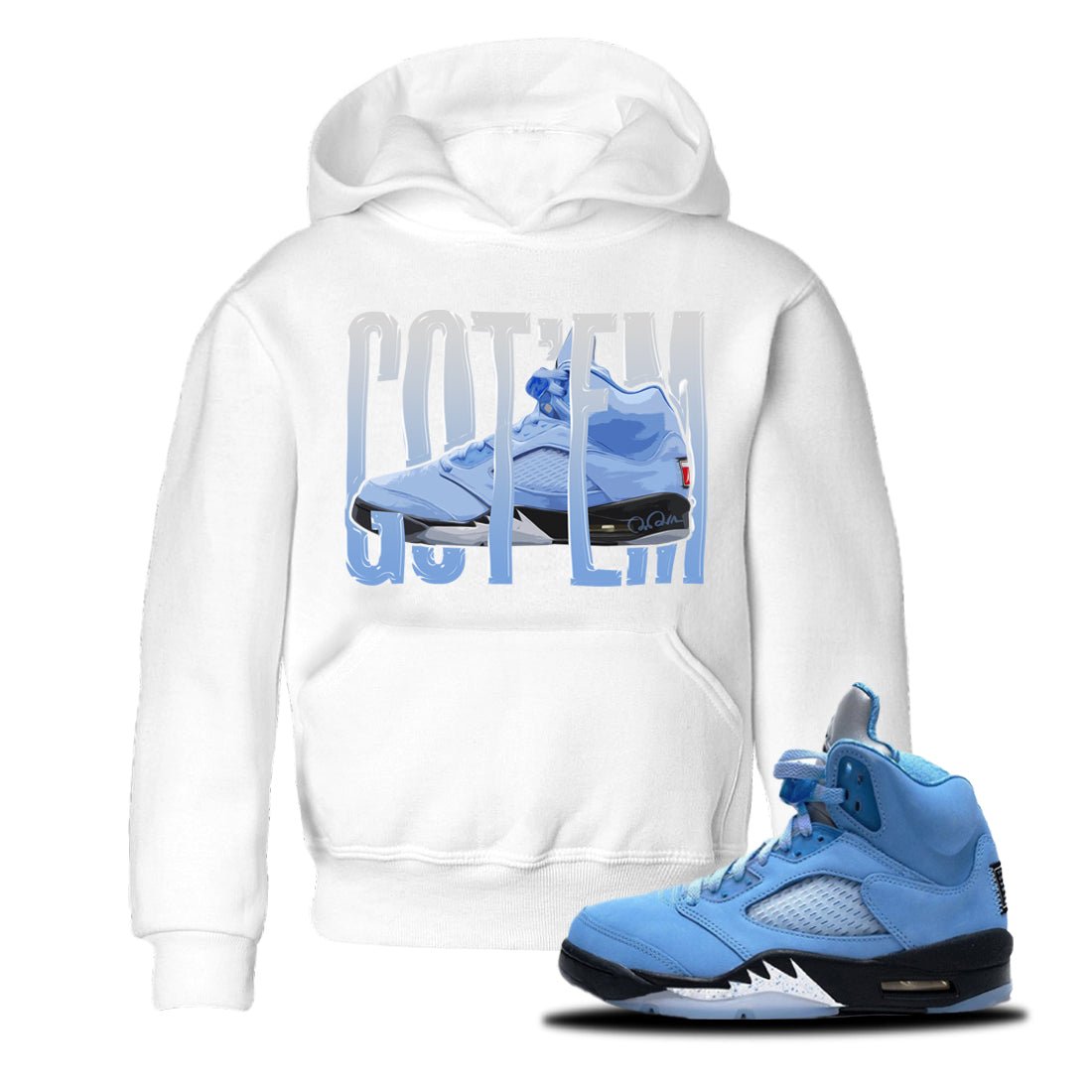 Wiggling Gotem Kids Tops - Air Jordan 5 UNC