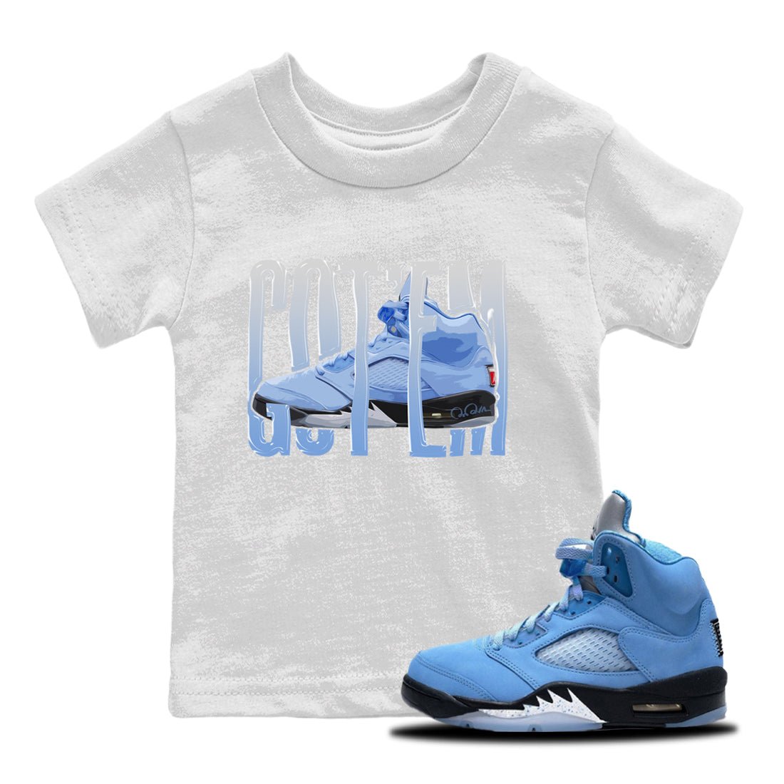 Wiggling Gotem Kids Tops - Air Jordan 5 UNC