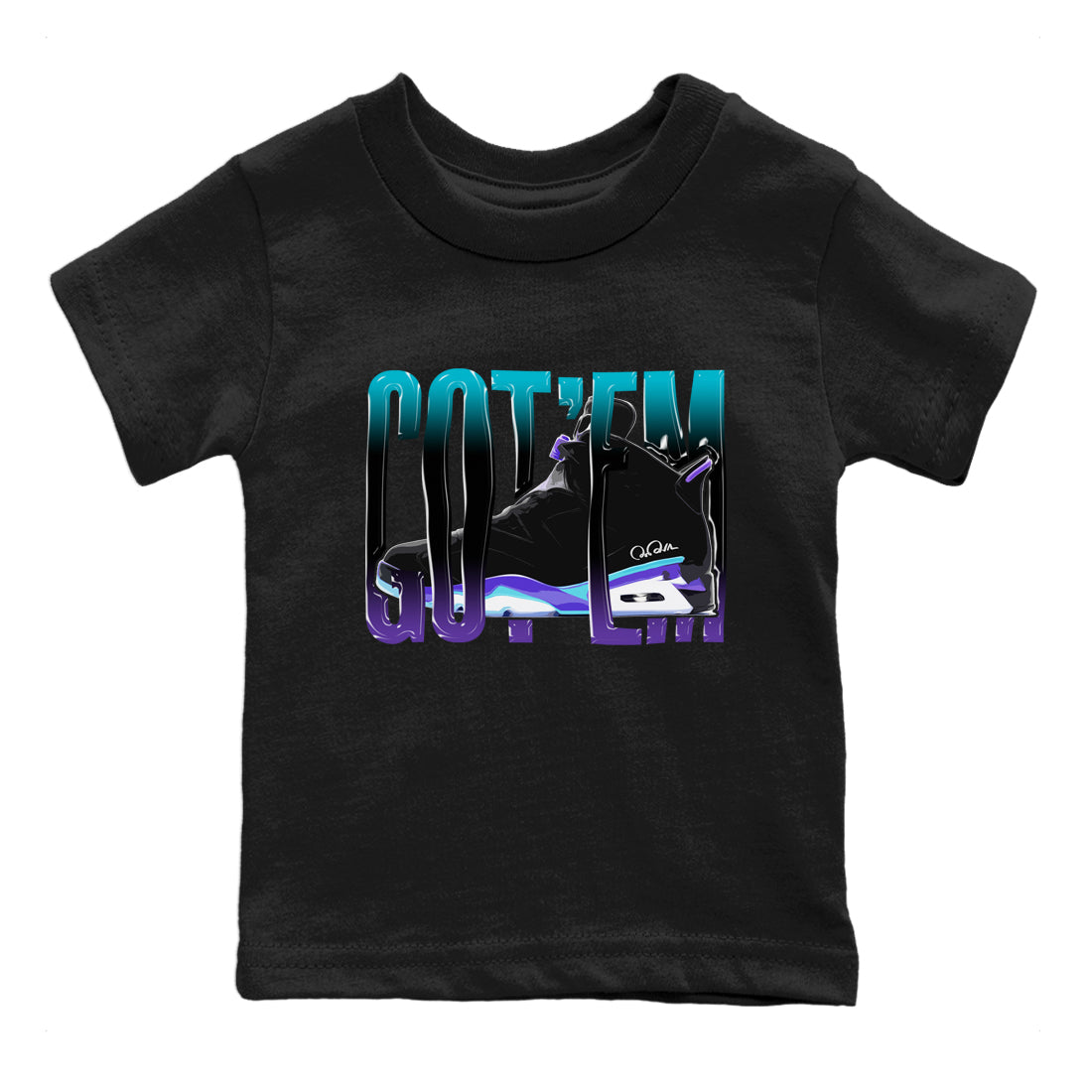 Wiggling Gotem Kids Tops - Air Jordan 6 Aqua