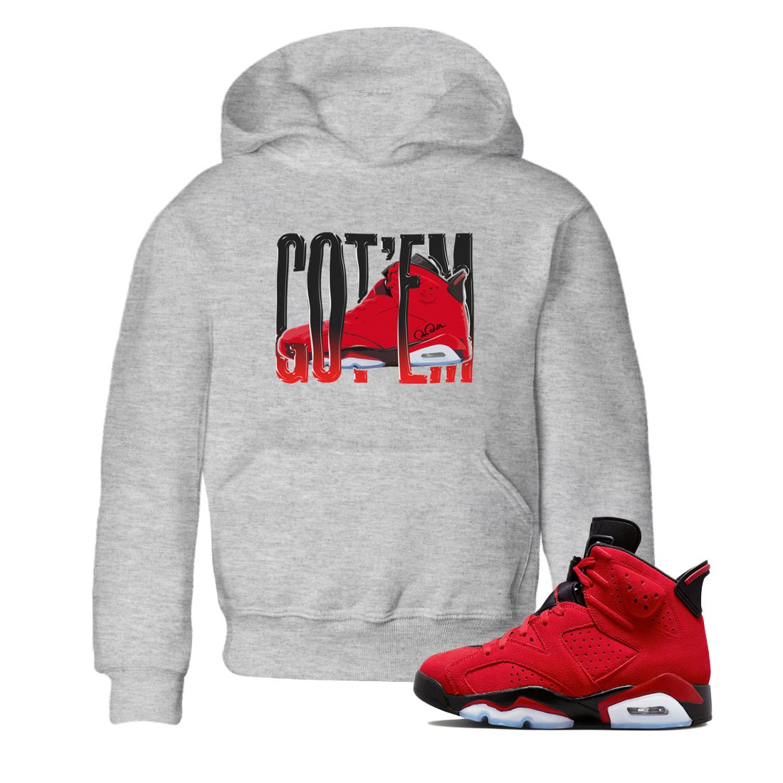 Wiggling Gotem Kids Tops - Air Jordan 6 Toro Bravo