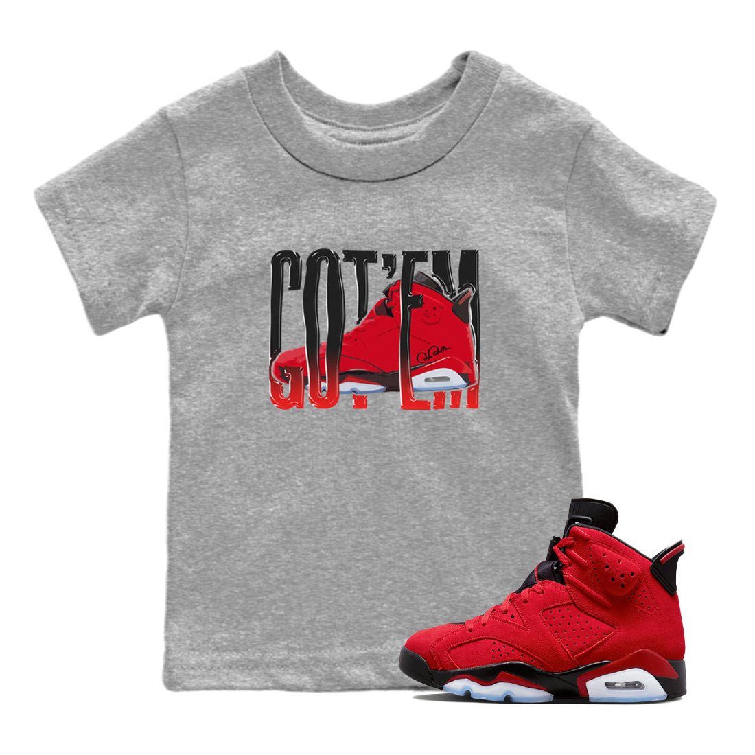 Wiggling Gotem Kids Tops - Air Jordan 6 Toro Bravo