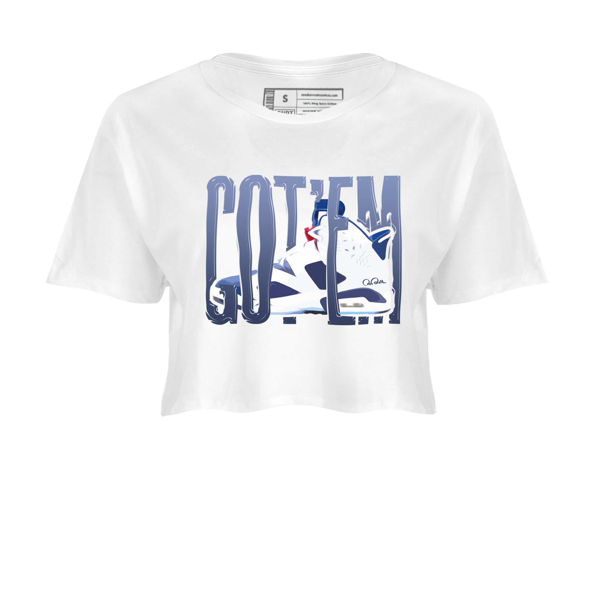 Wiggling Gotem snkmatch Women's Top - Air Jordan 6 White And Midnight Navy