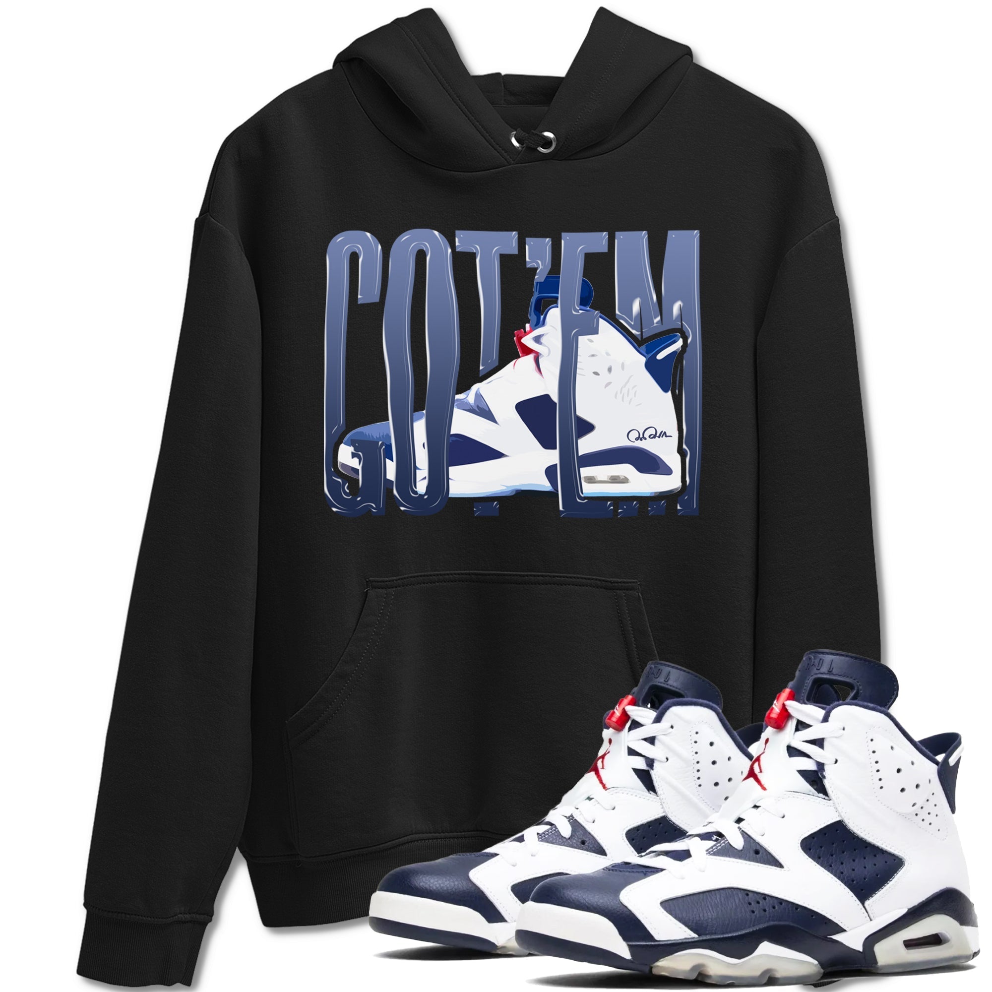 Wiggling Gotem snkmatch Tees - Air Jordan 6 White And Midnight Navy