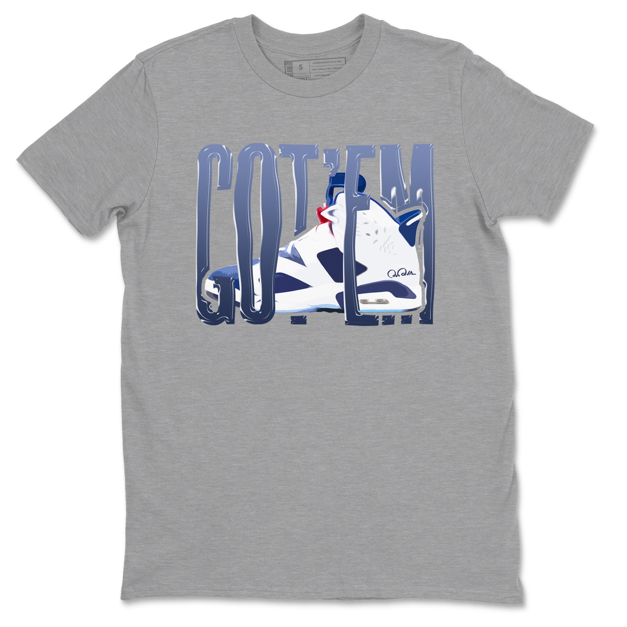 Wiggling Gotem snkmatch Tees - Air Jordan 6 White And Midnight Navy