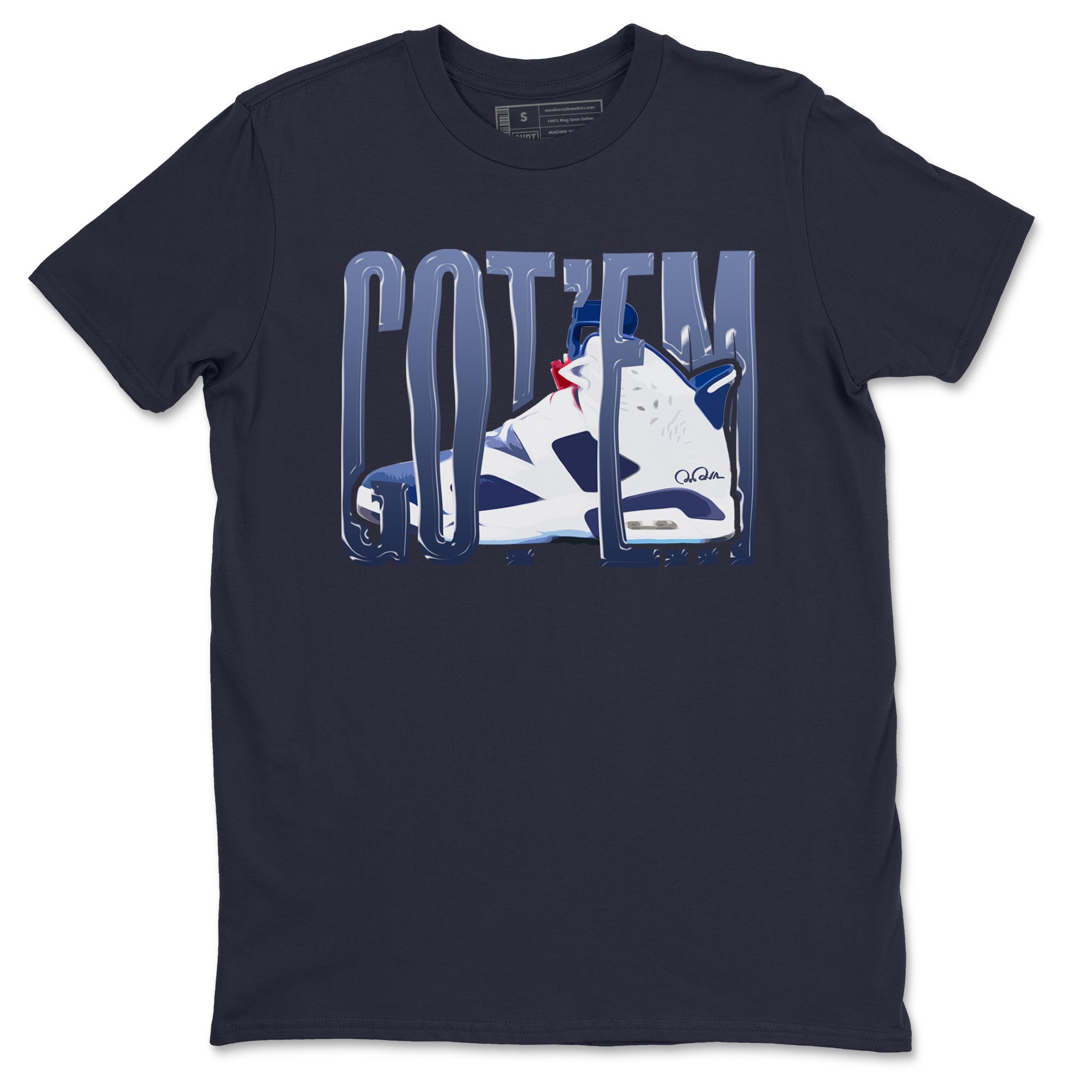 Wiggling Gotem snkmatch Tees - Air Jordan 6 White And Midnight Navy