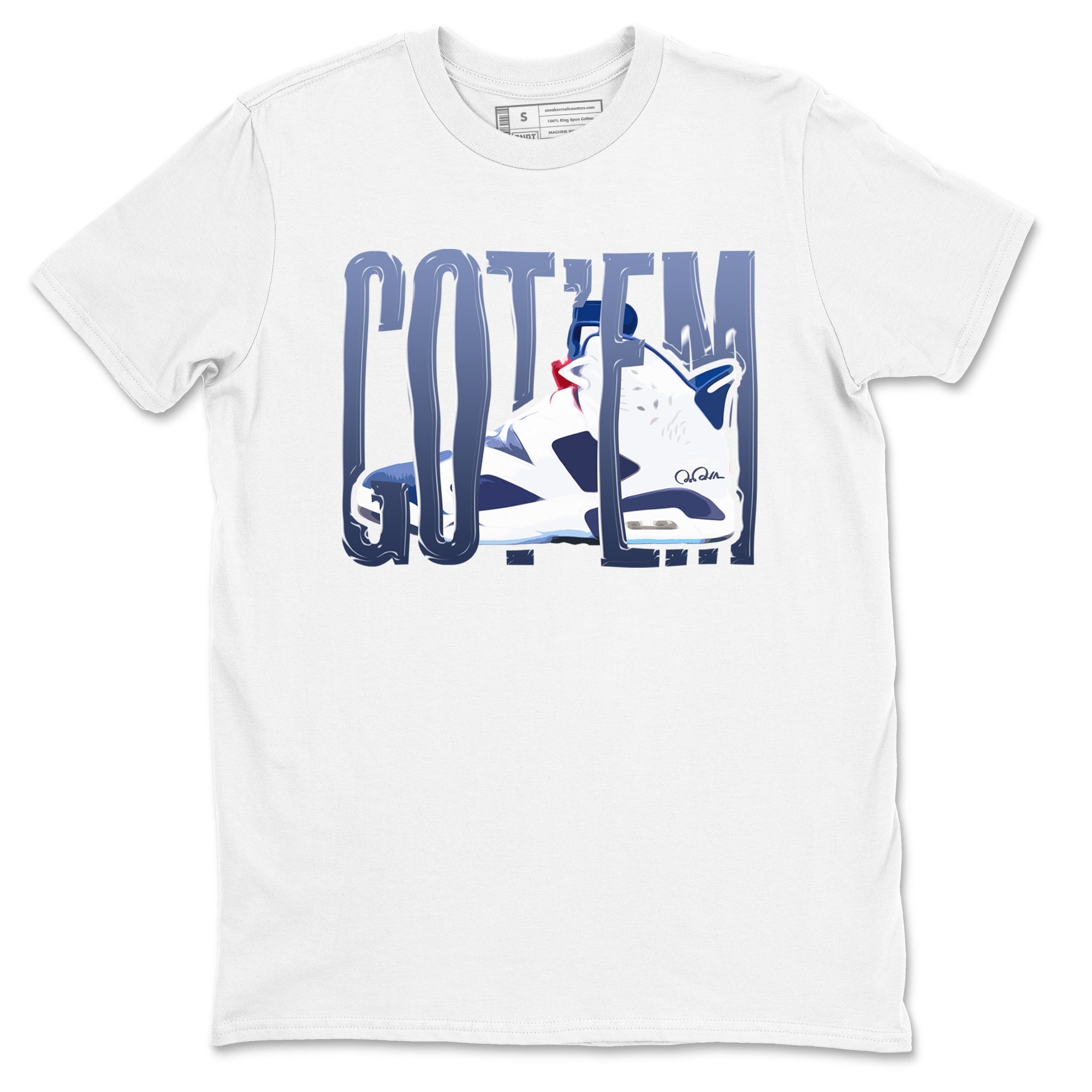 Wiggling Gotem snkmatch Tees - Air Jordan 6 White And Midnight Navy