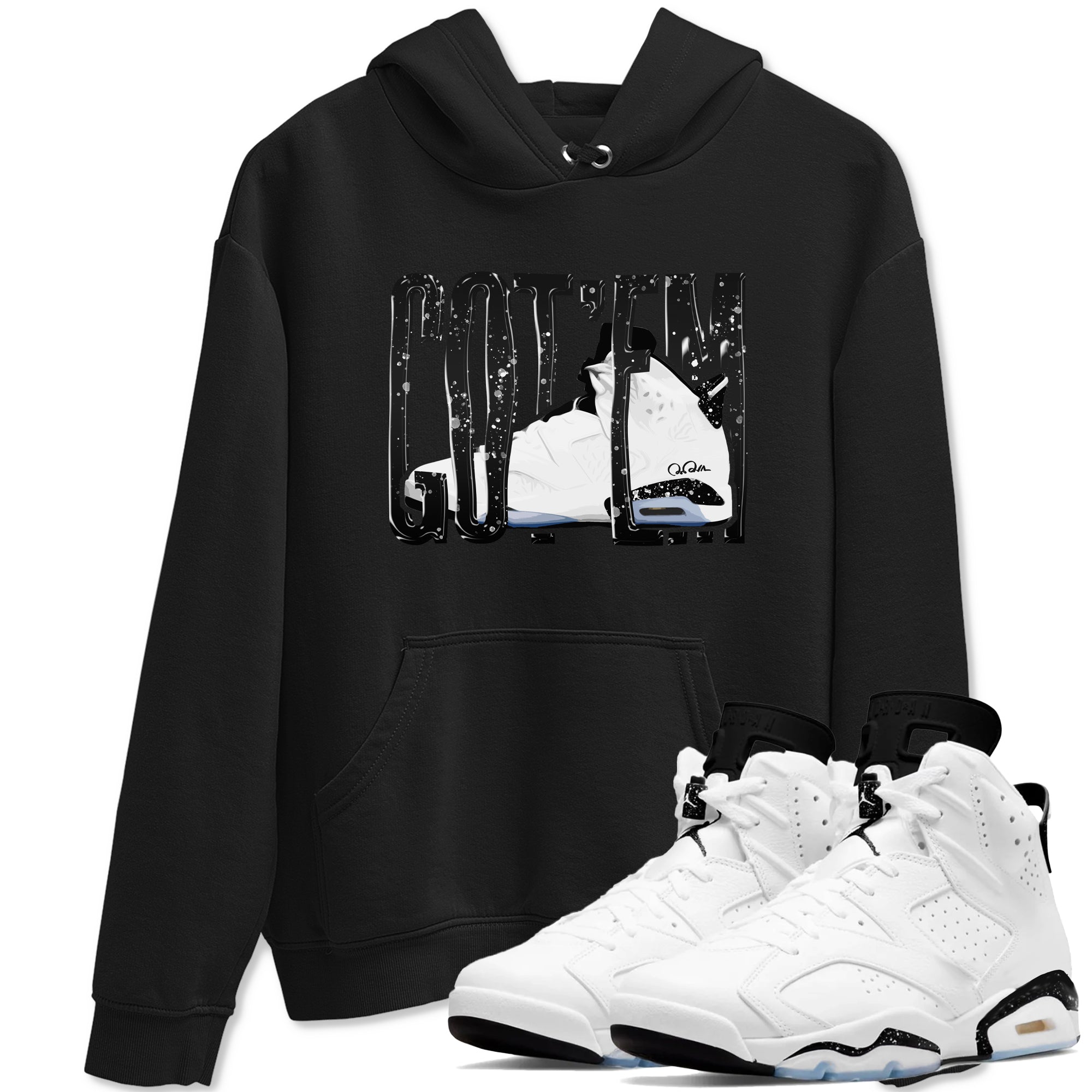 Wiggling Gotem snkmatch Tees - Air Jordan 6 White Black