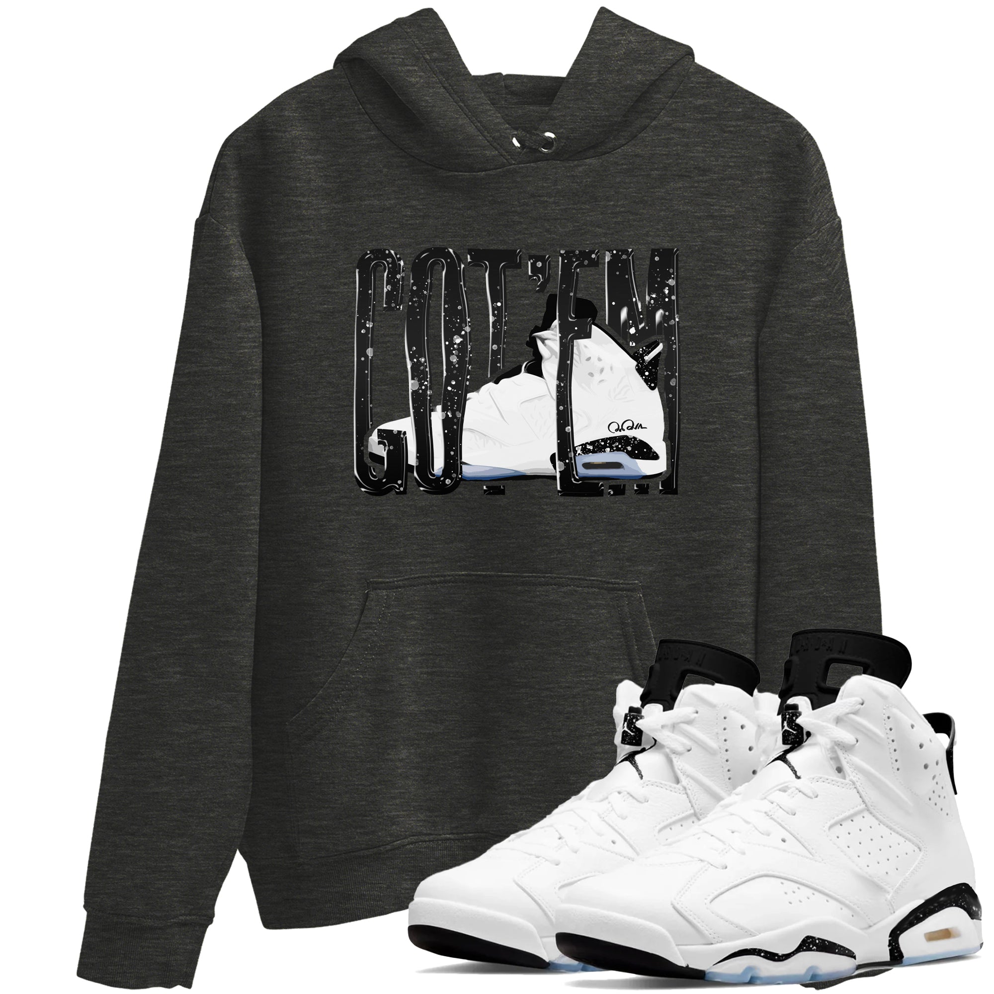 Wiggling Gotem snkmatch Tees - Air Jordan 6 White Black