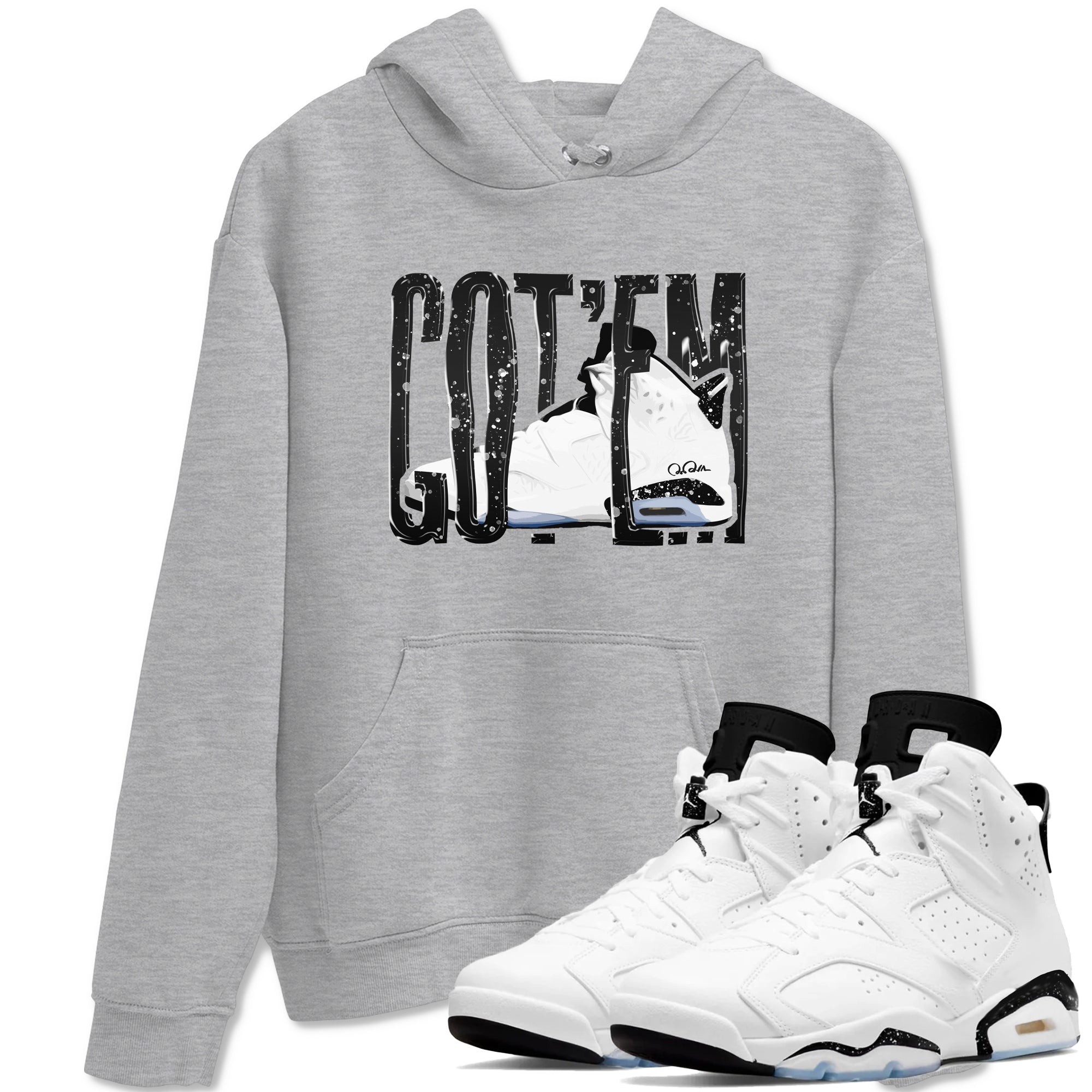 Wiggling Gotem snkmatch Tees - Air Jordan 6 White Black