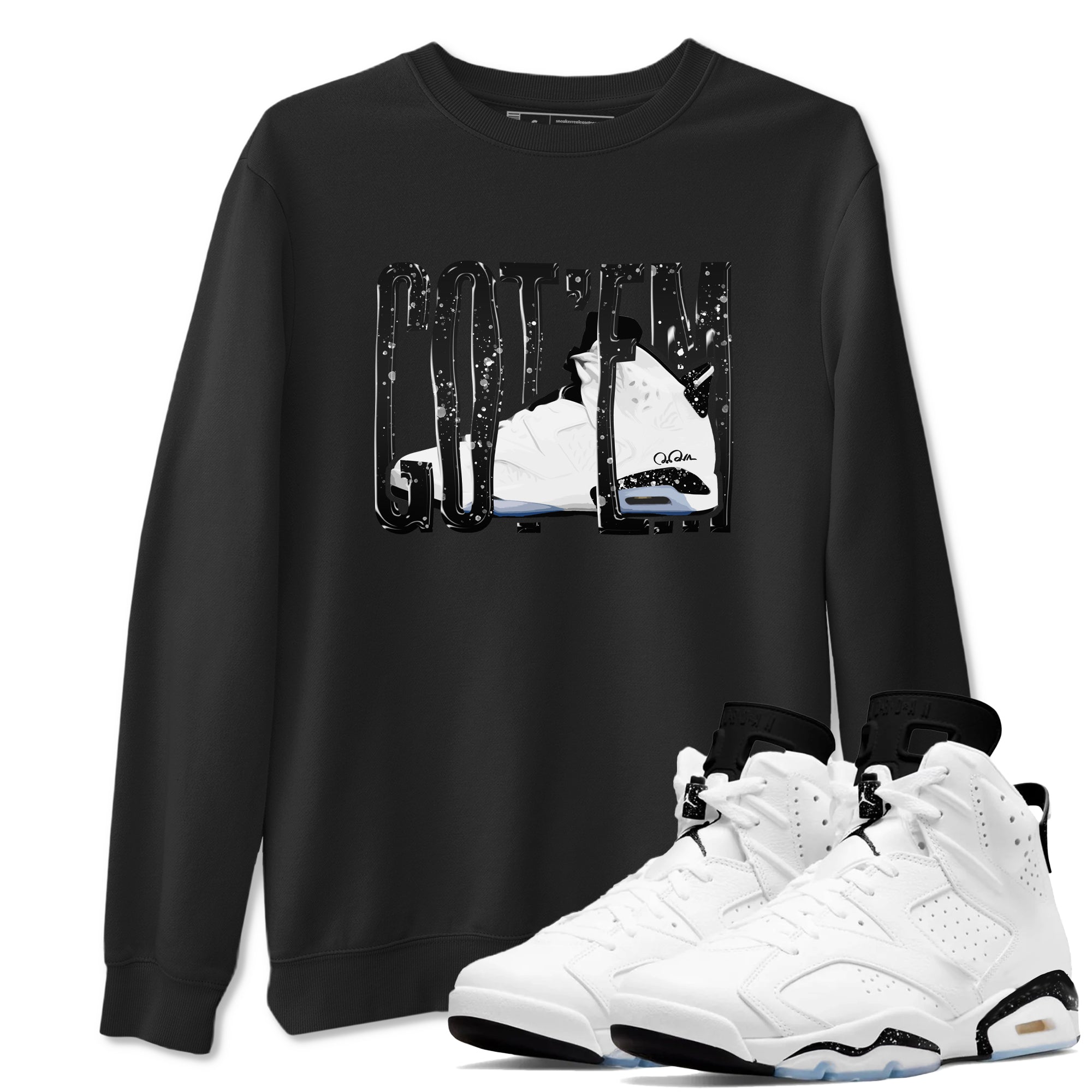 Wiggling Gotem snkmatch Tees - Air Jordan 6 White Black
