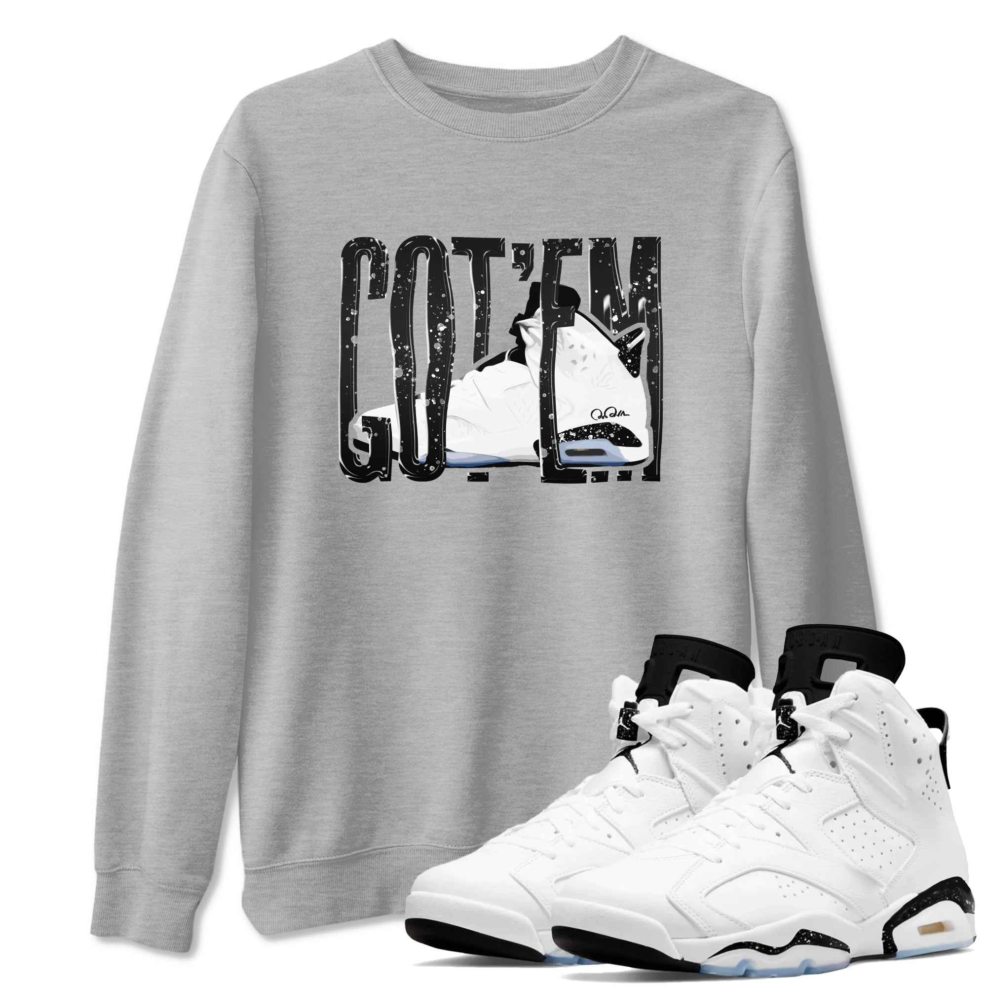 Wiggling Gotem snkmatch Tees - Air Jordan 6 White Black
