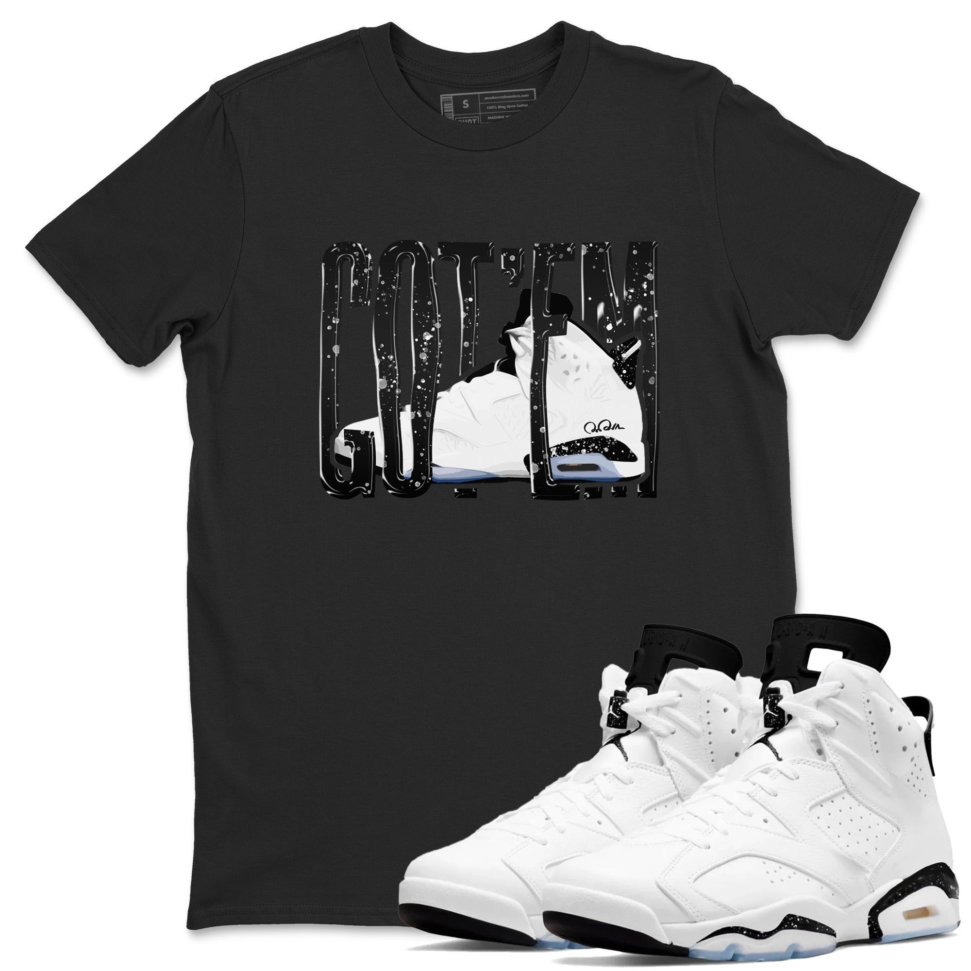 Wiggling Gotem snkmatch Tees - Air Jordan 6 White Black