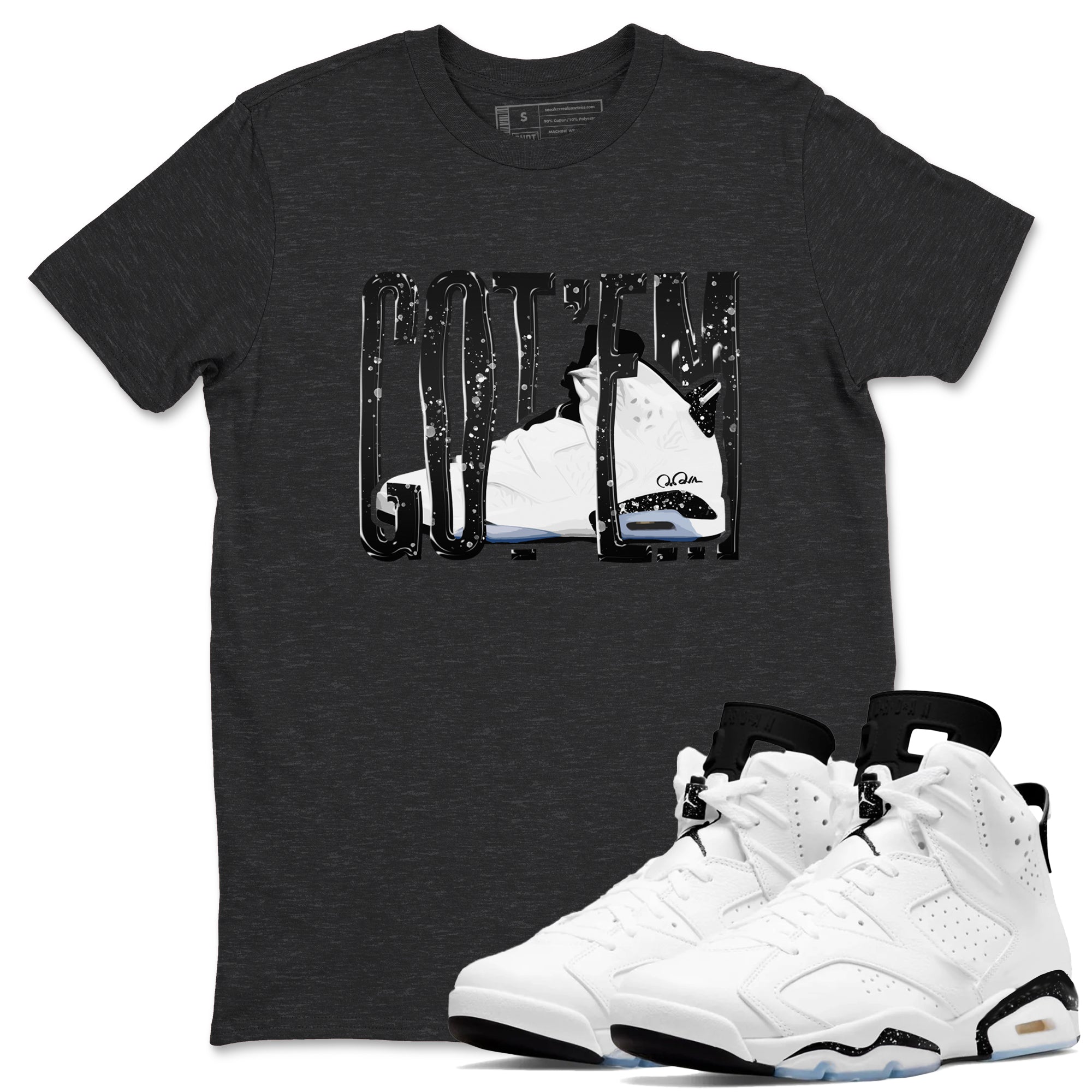 Wiggling Gotem snkmatch Tees - Air Jordan 6 White Black