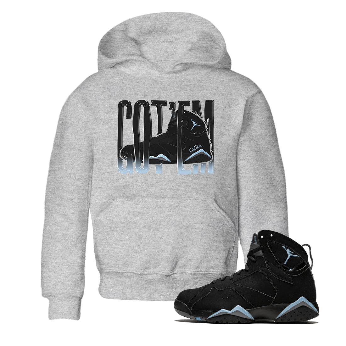 Wiggling Gotem Kids Tops - Air Jordan 7 Chambray