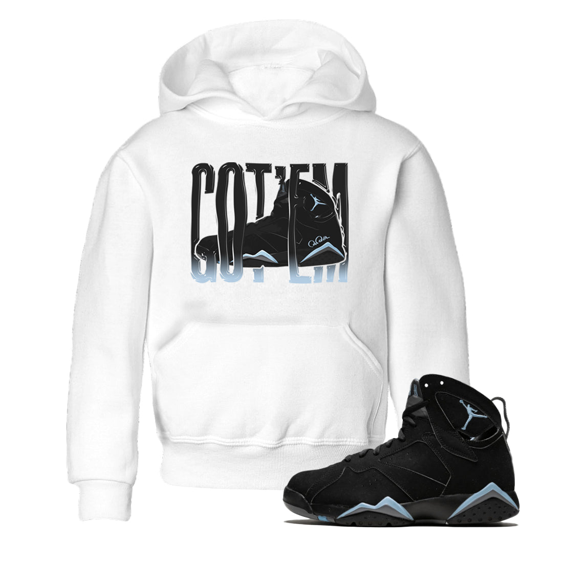 Wiggling Gotem Kids Tops - Air Jordan 7 Chambray