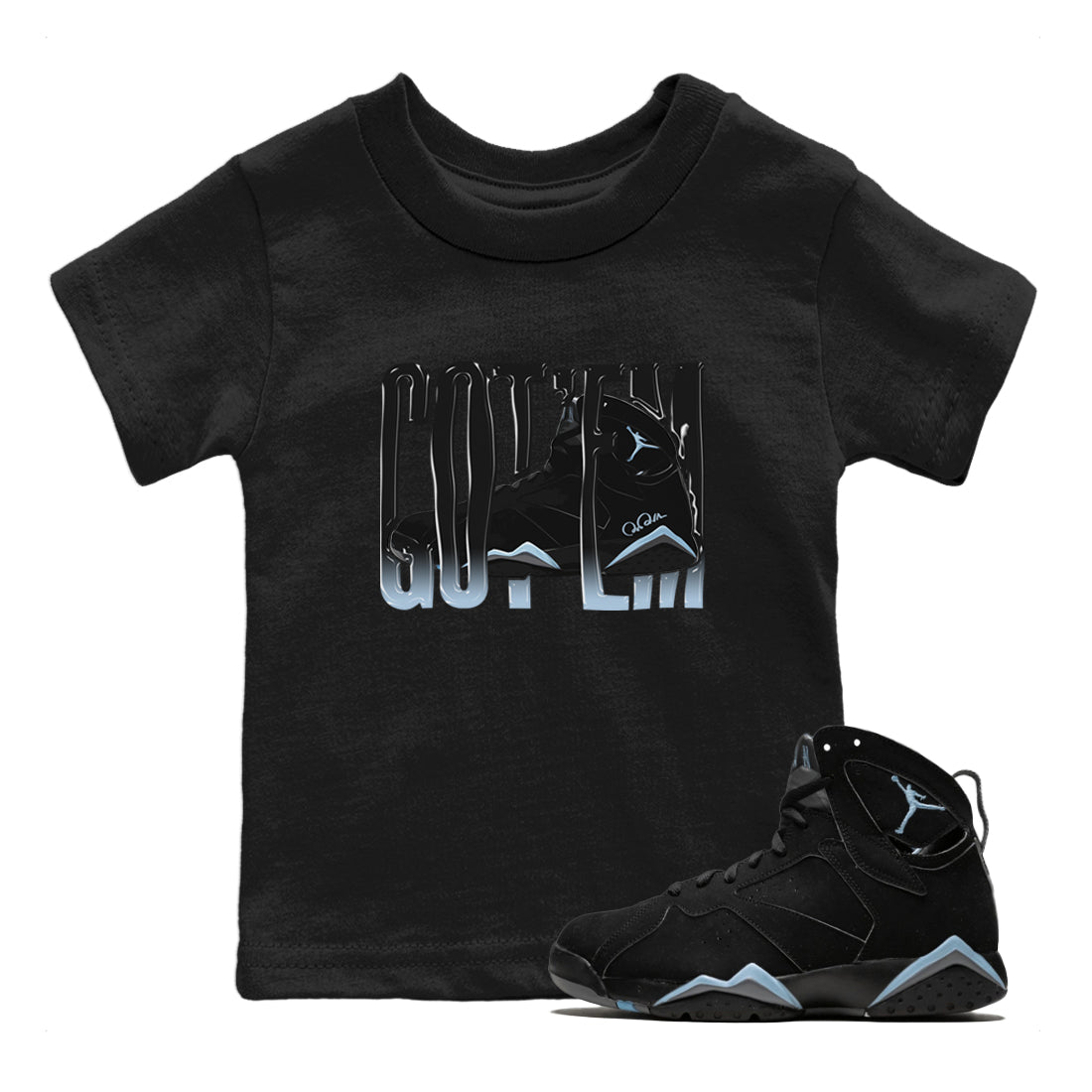 Wiggling Gotem Kids Tops - Air Jordan 7 Chambray