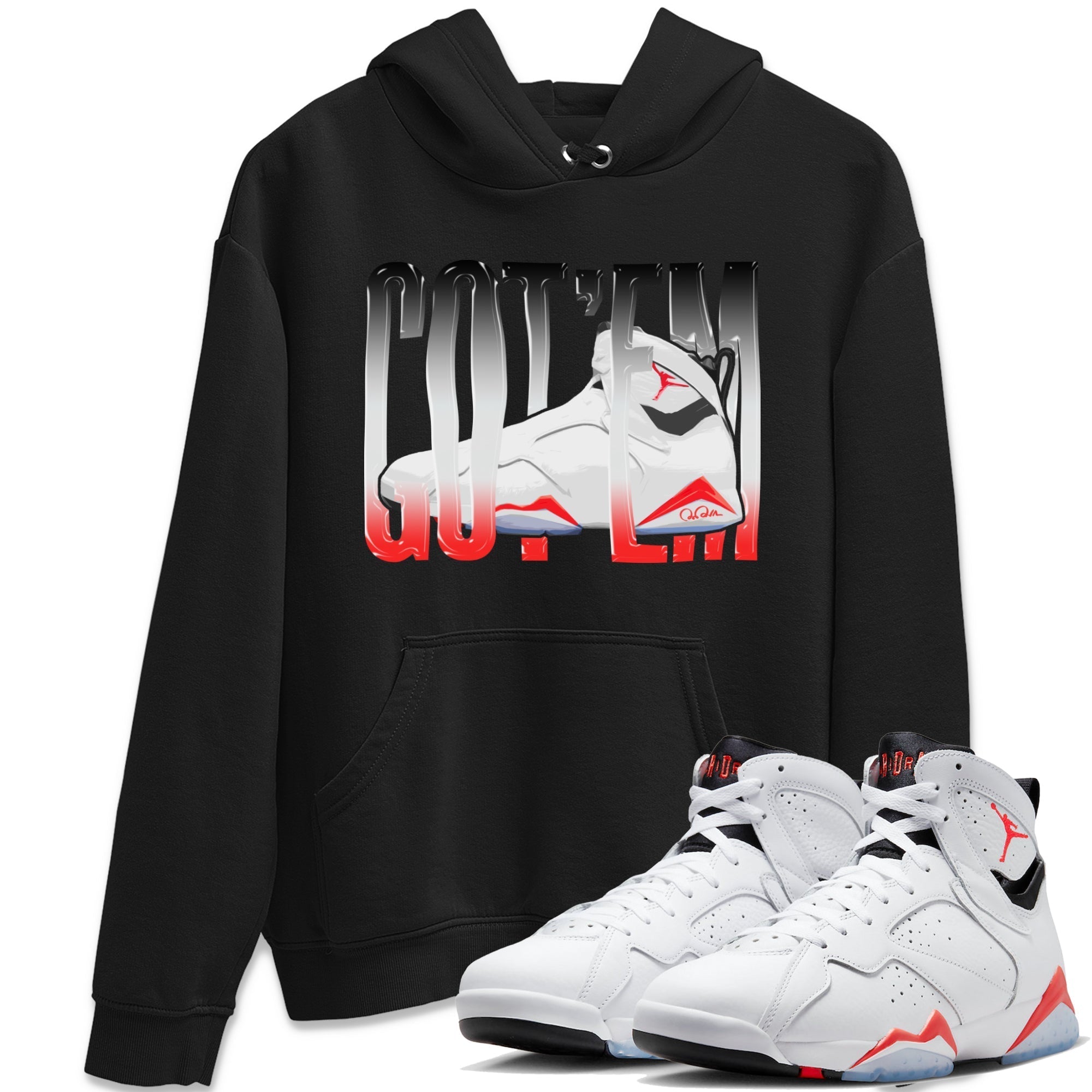 Wiggling Gotem Unisex Tops - Air Jordan 7 White Infrared