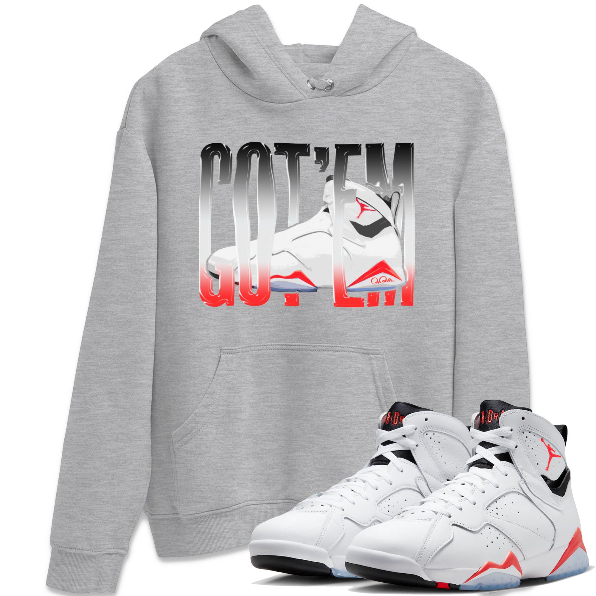 Wiggling Gotem Unisex Tops - Air Jordan 7 White Infrared