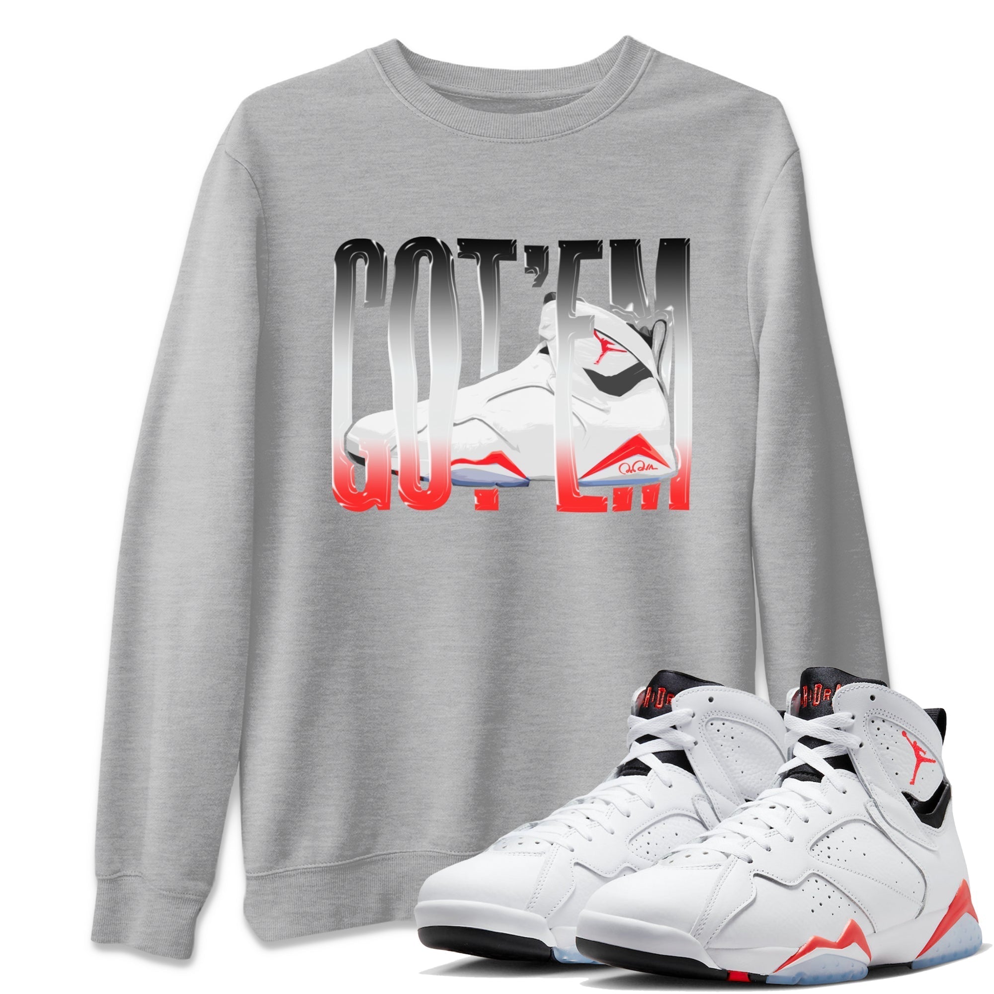 Wiggling Gotem Unisex Tops - Air Jordan 7 White Infrared