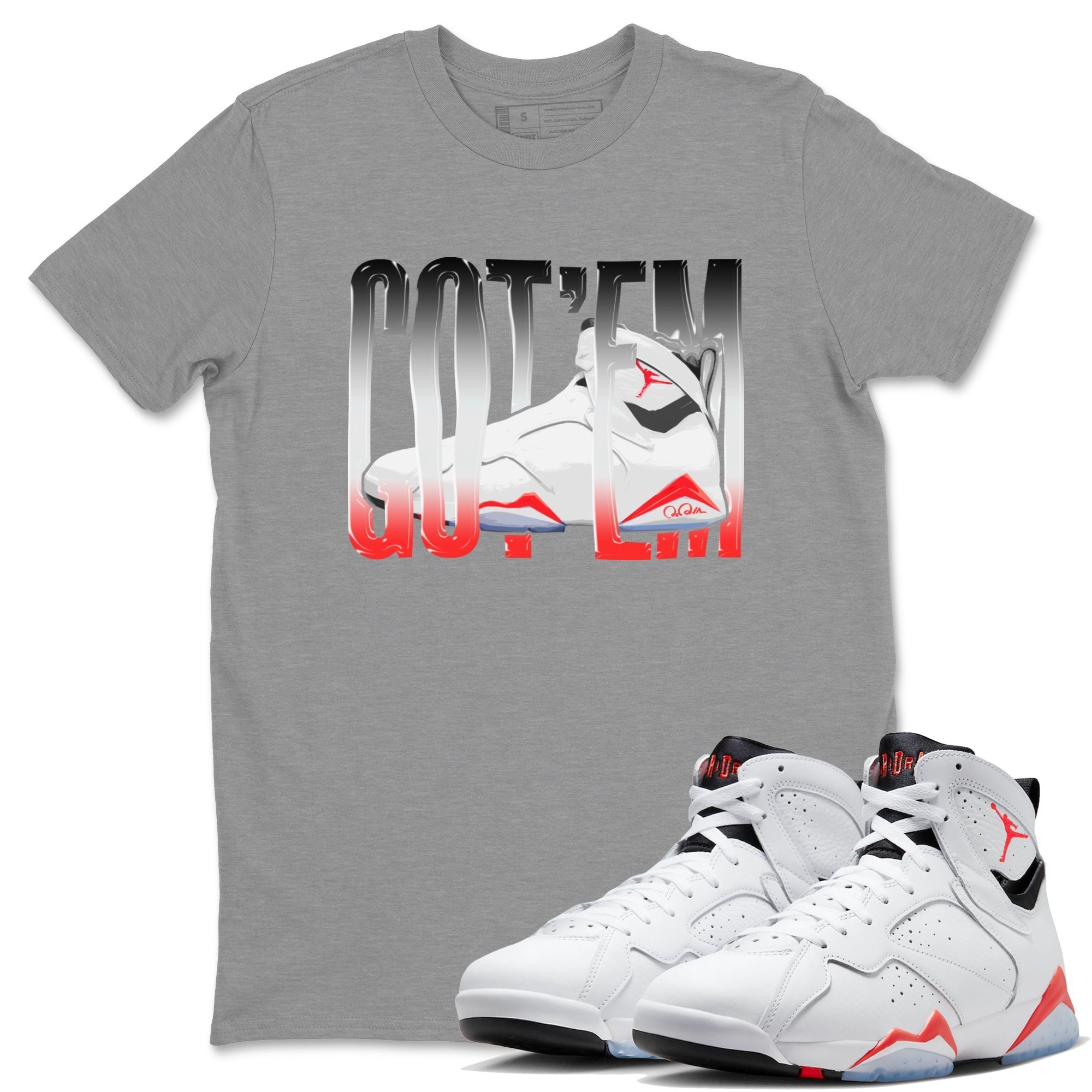 Wiggling Gotem Unisex Tops - Air Jordan 7 White Infrared